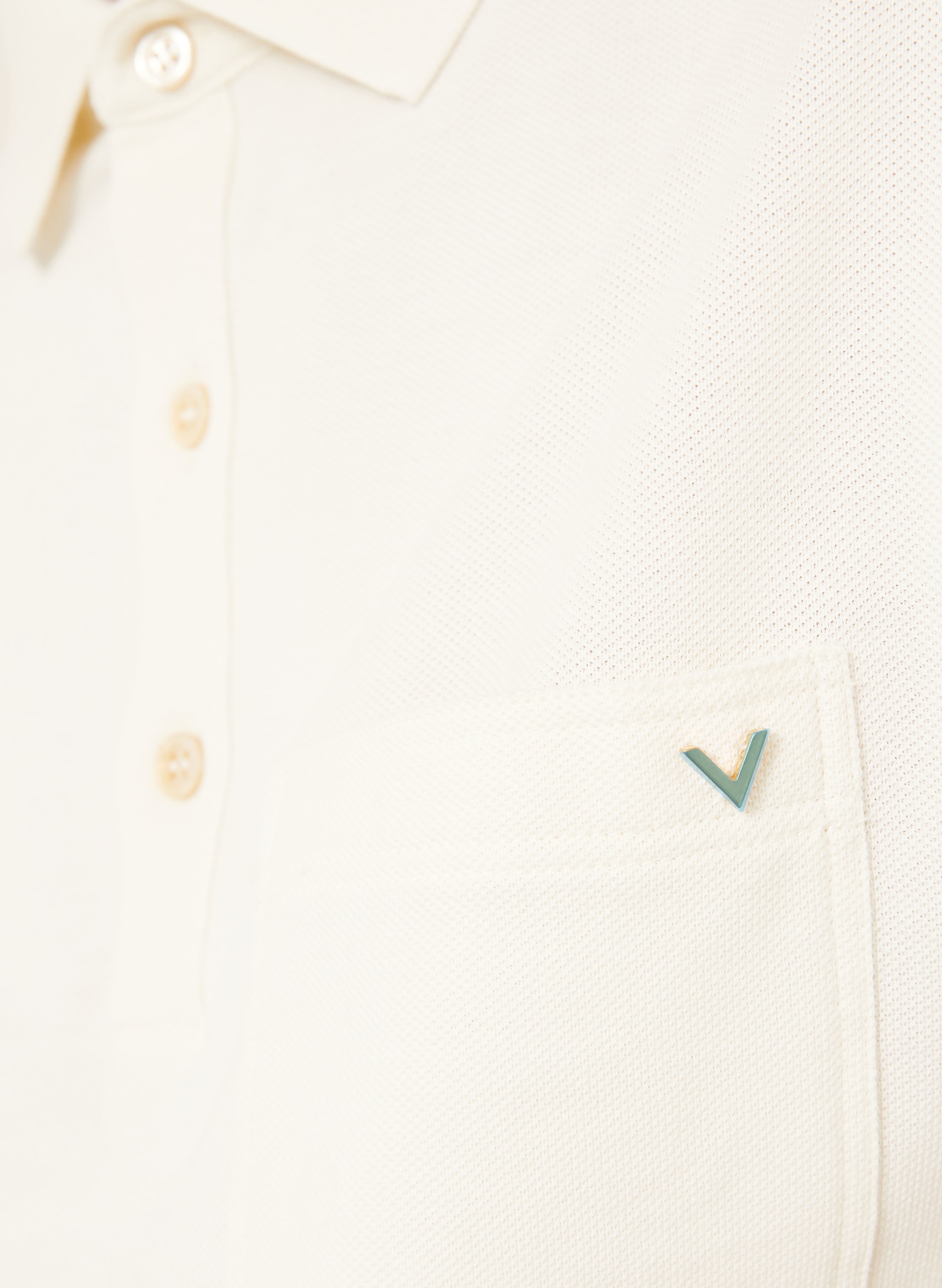 VALENTINO Piqué-Poloshirt VGOLD: WEISS