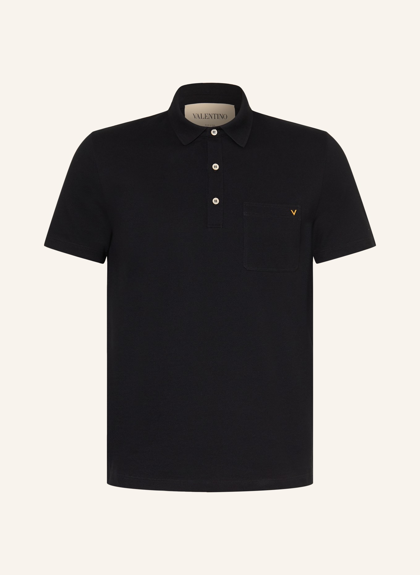 VALENTINO Piqué-Poloshirt VGOLD: SCHWARZ