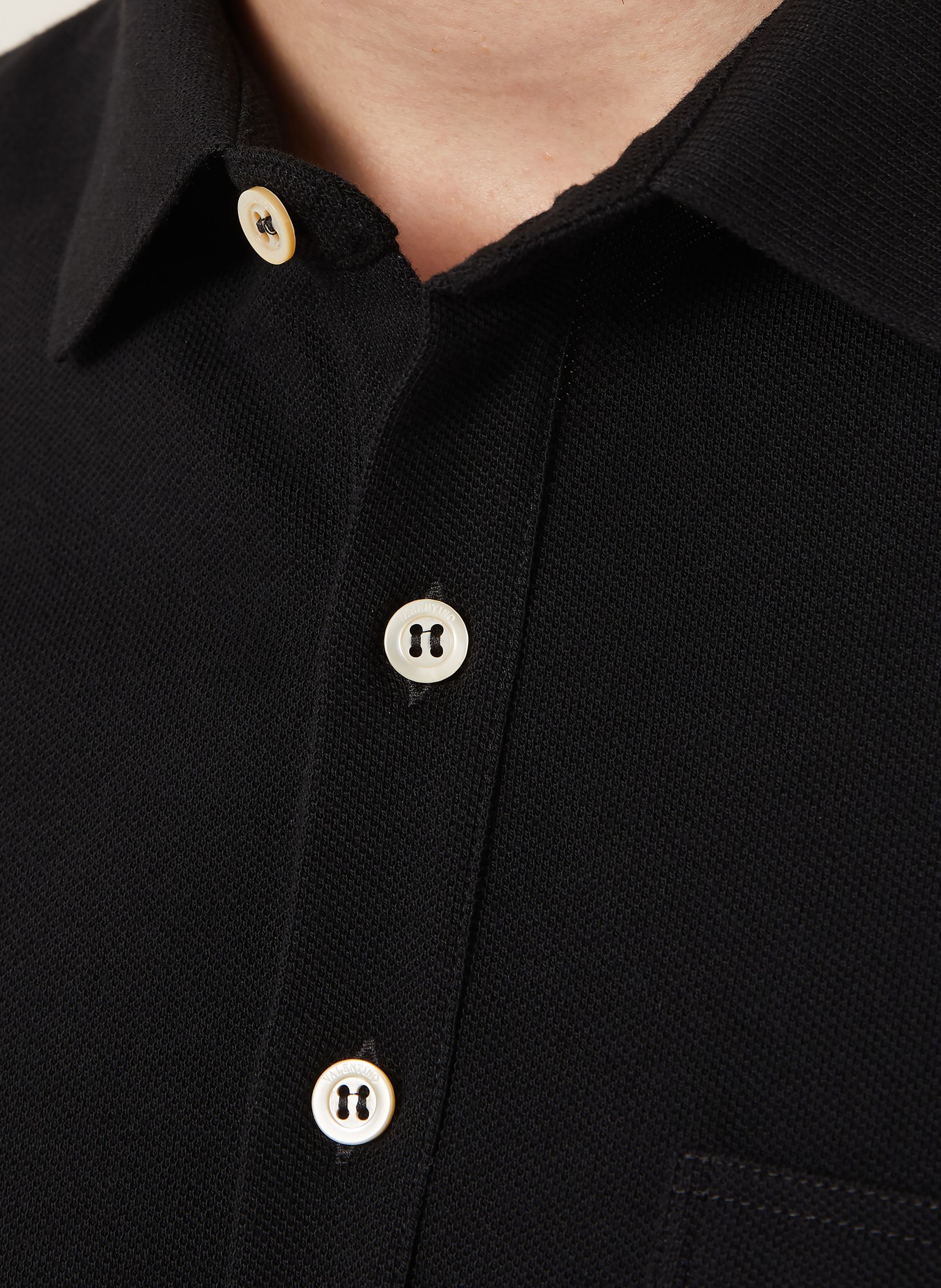 VALENTINO Piqué-Poloshirt VGOLD: SCHWARZ