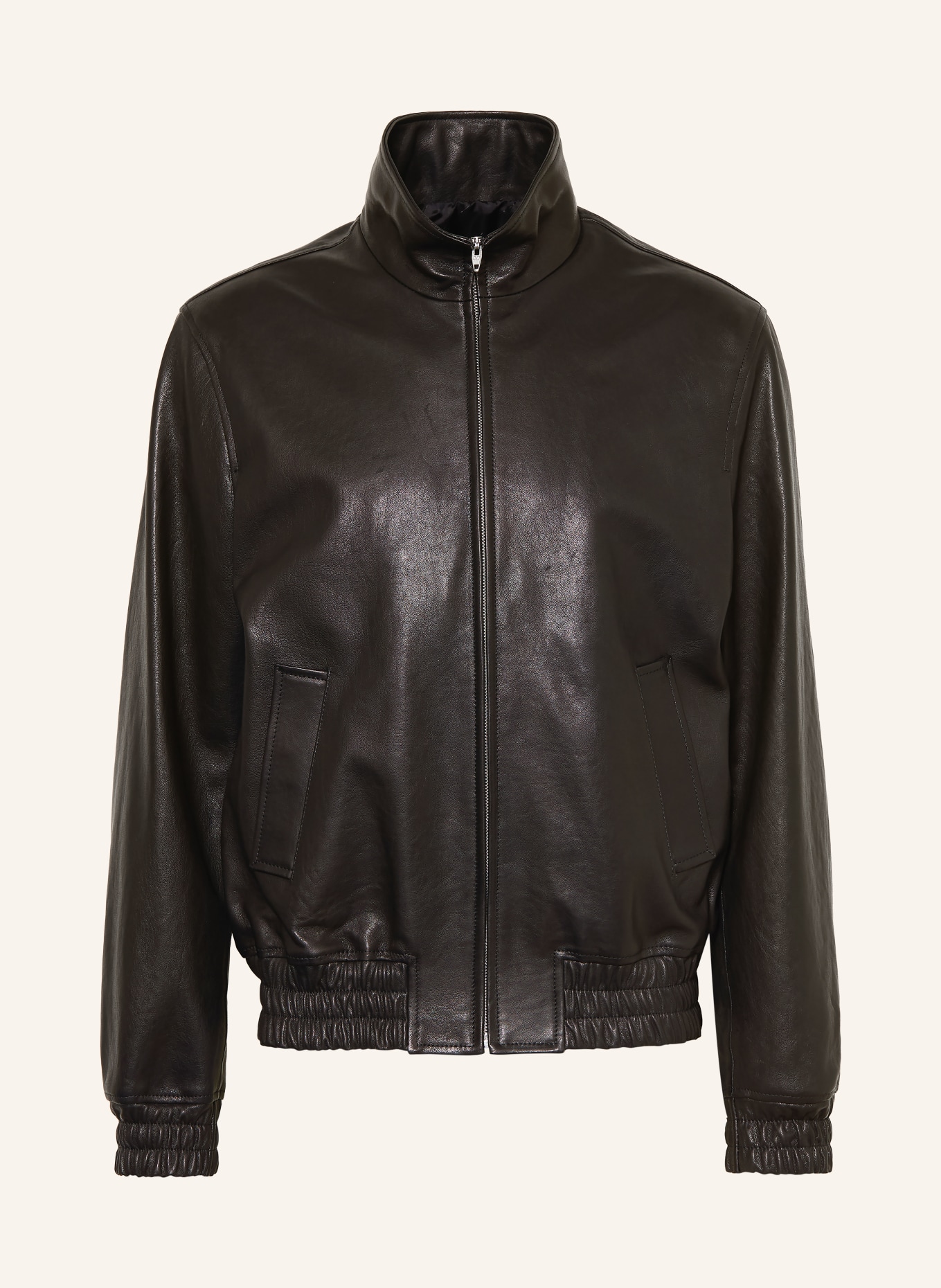 VALENTINO Kožená bunda LEATHER: ČERNÁ