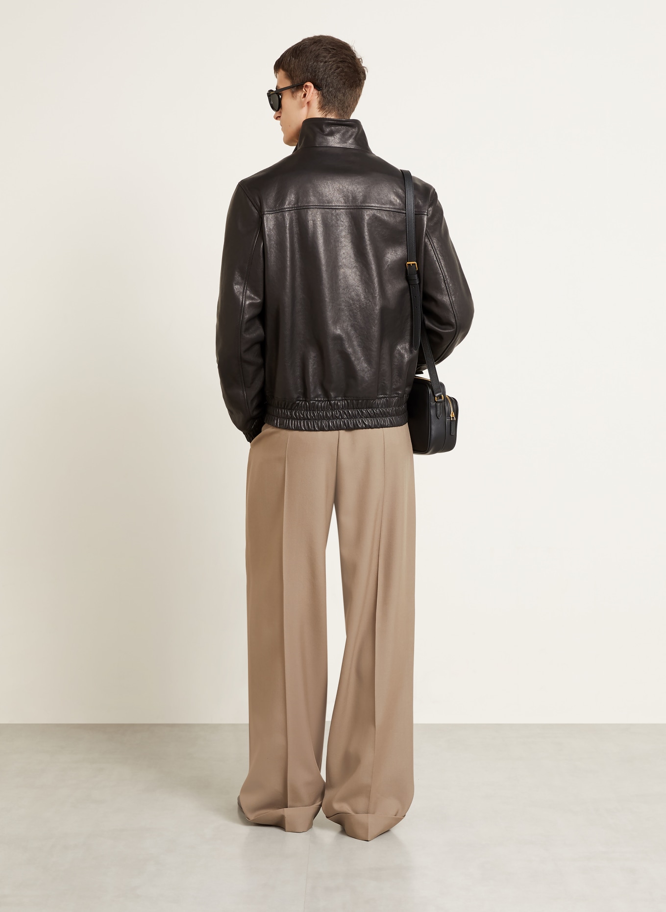 VALENTINO Kožená bunda LEATHER: ČERNÁ