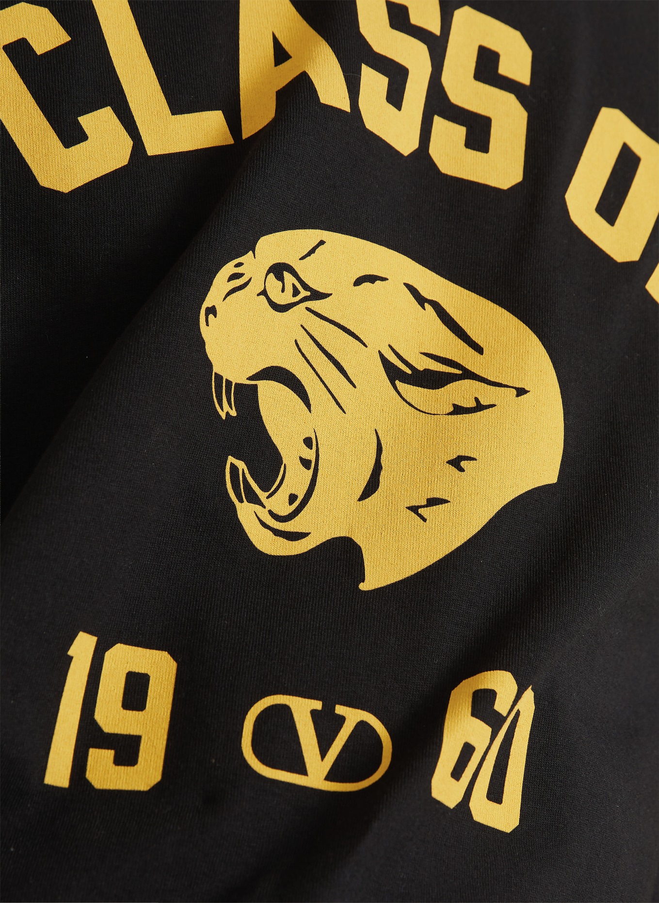VALENTINO Tričko PANTHER: ČERNÁ / TMAVĚ ŽLUTÁ