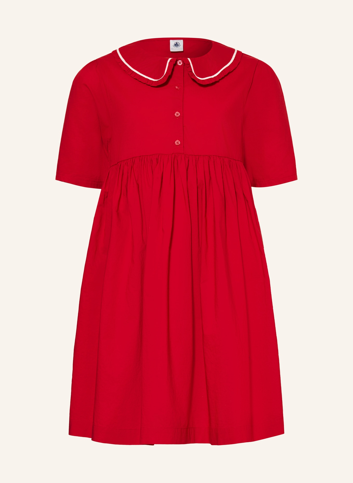 PETIT BATEAU Dress with ruffles: RED