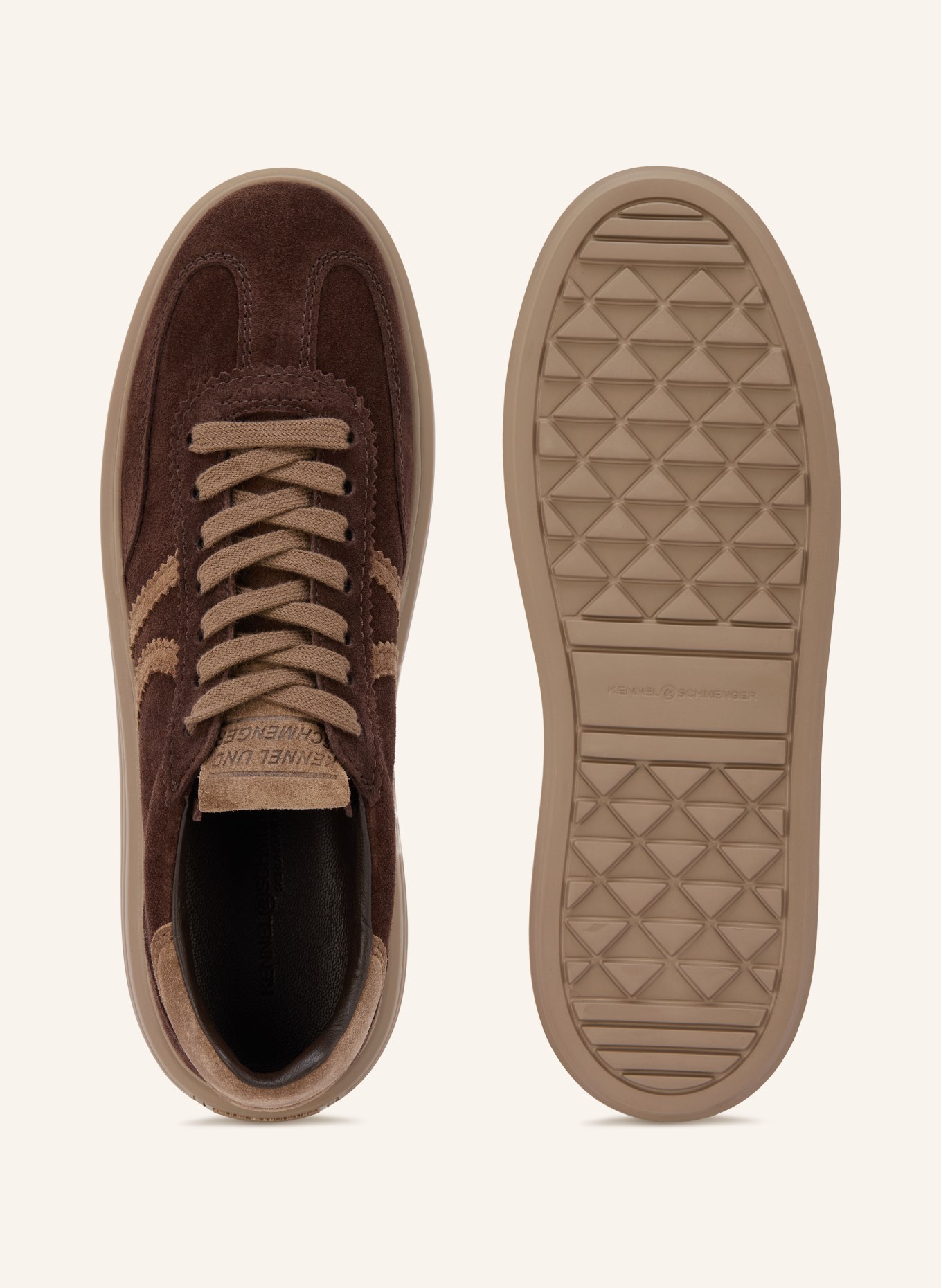 KENNEL & SCHMENGER Sneaker LILO: MØRKEBRUN / COGNAC