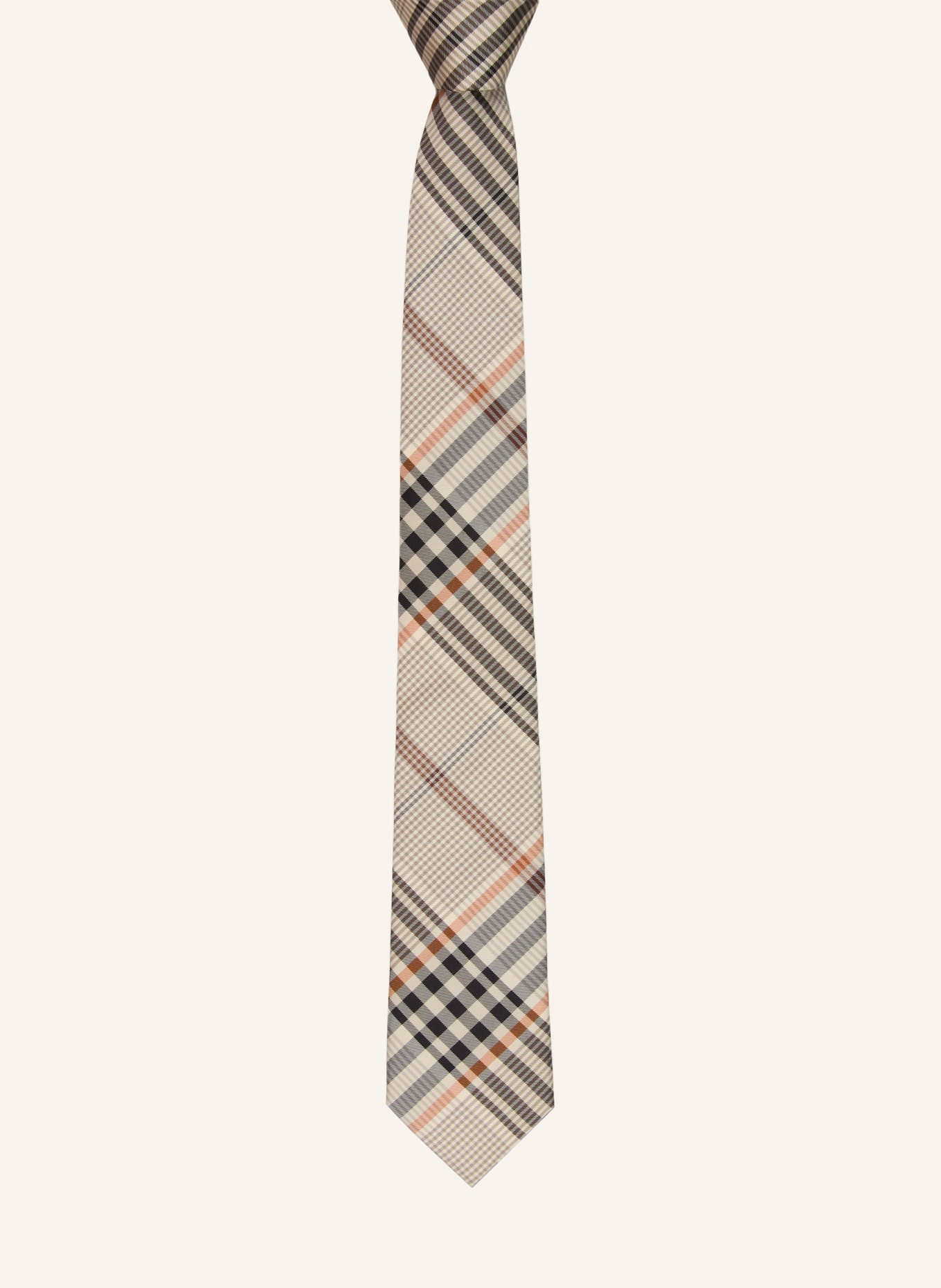 BURBERRY MANSTON Tie: BEIGE / COGNAC / DARK GRAY