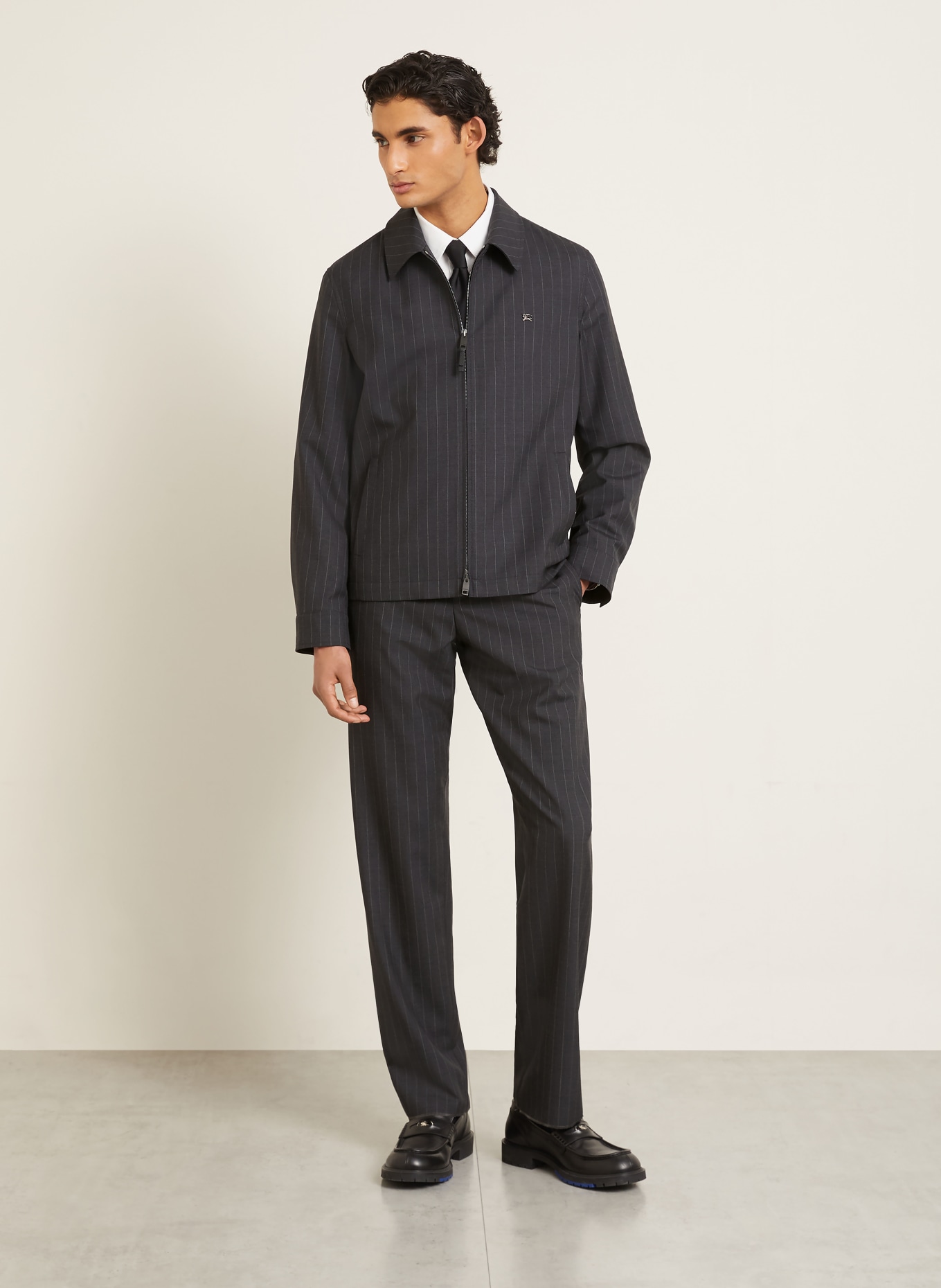 BURBERRY BLOOMSBURY Jacket: DARK GRAY / WHITE
