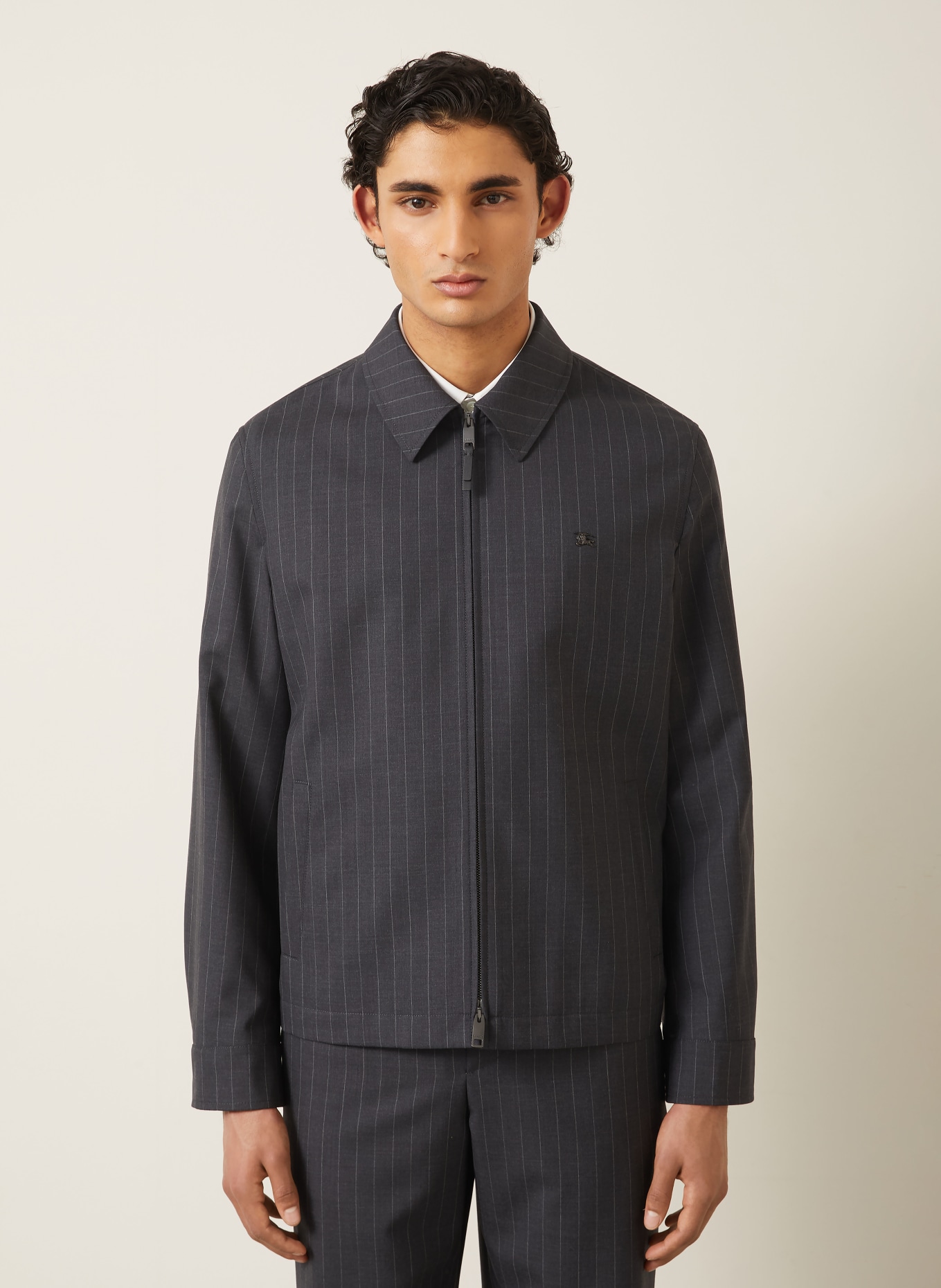 BURBERRY BLOOMSBURY Jacket: DARK GRAY / WHITE