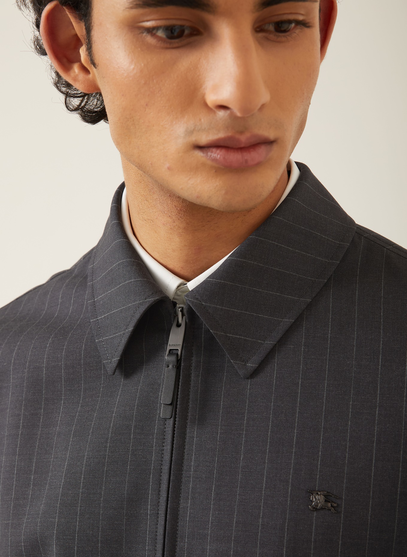 BURBERRY BLOOMSBURY Jacket: DARK GRAY / WHITE