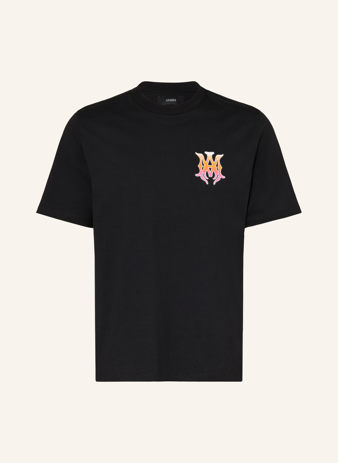 AMIRI T-Shirt: SCHWARZ / PINK / NEONORANGE