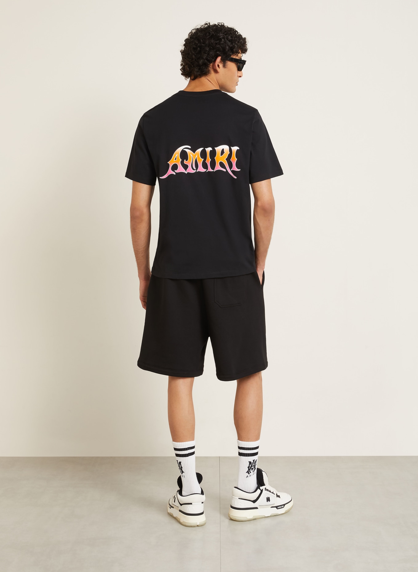 AMIRI T-Shirt: SCHWARZ / PINK / NEONORANGE