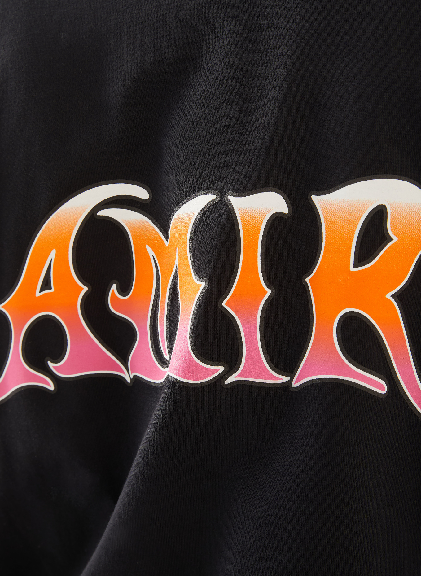 AMIRI T-Shirt: SCHWARZ / PINK / NEONORANGE