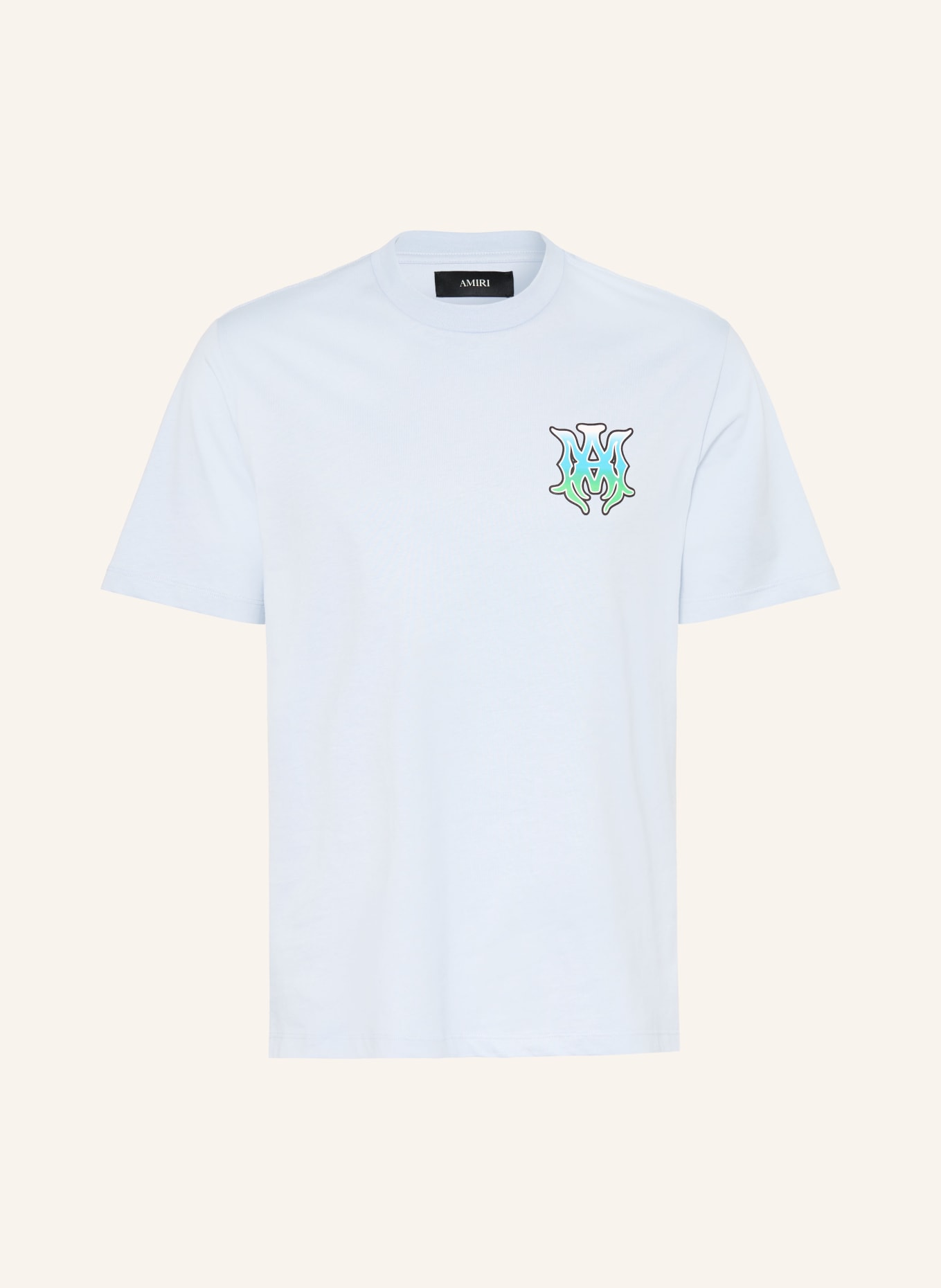 AMIRI T-Shirt: HELLBLAU / GRÜN / TÜRKIS