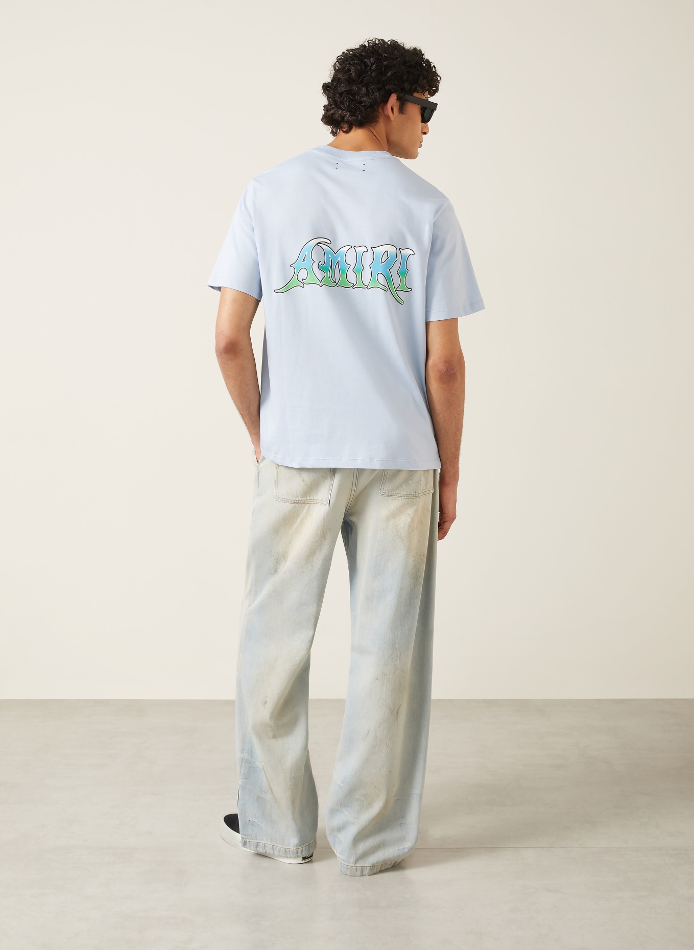 AMIRI T-Shirt: HELLBLAU / GRÜN / TÜRKIS