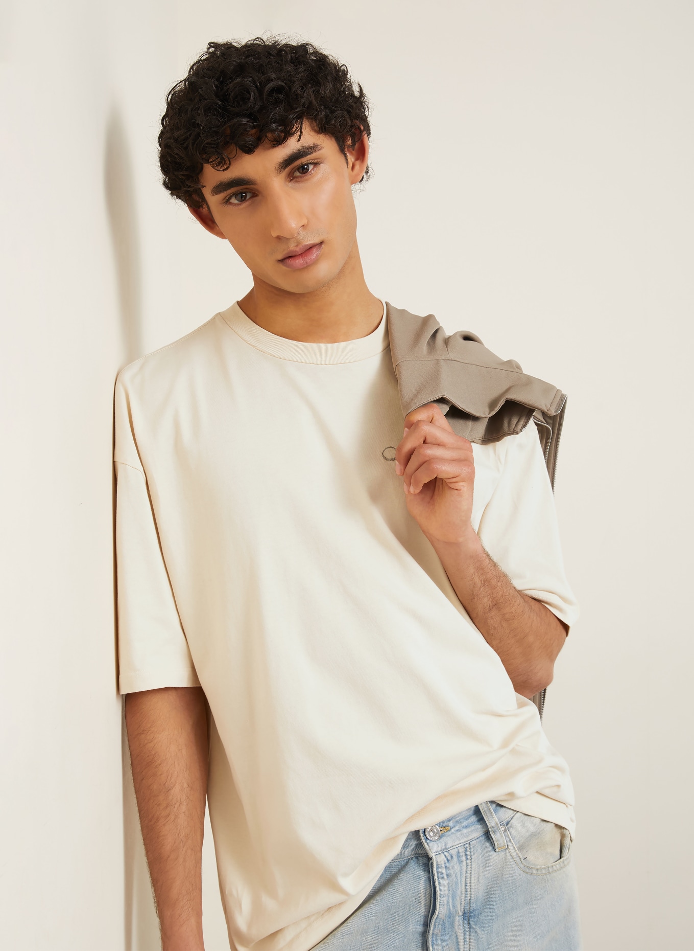 AMIRI T-Shirt: BEIGE / DUNKELGRAU