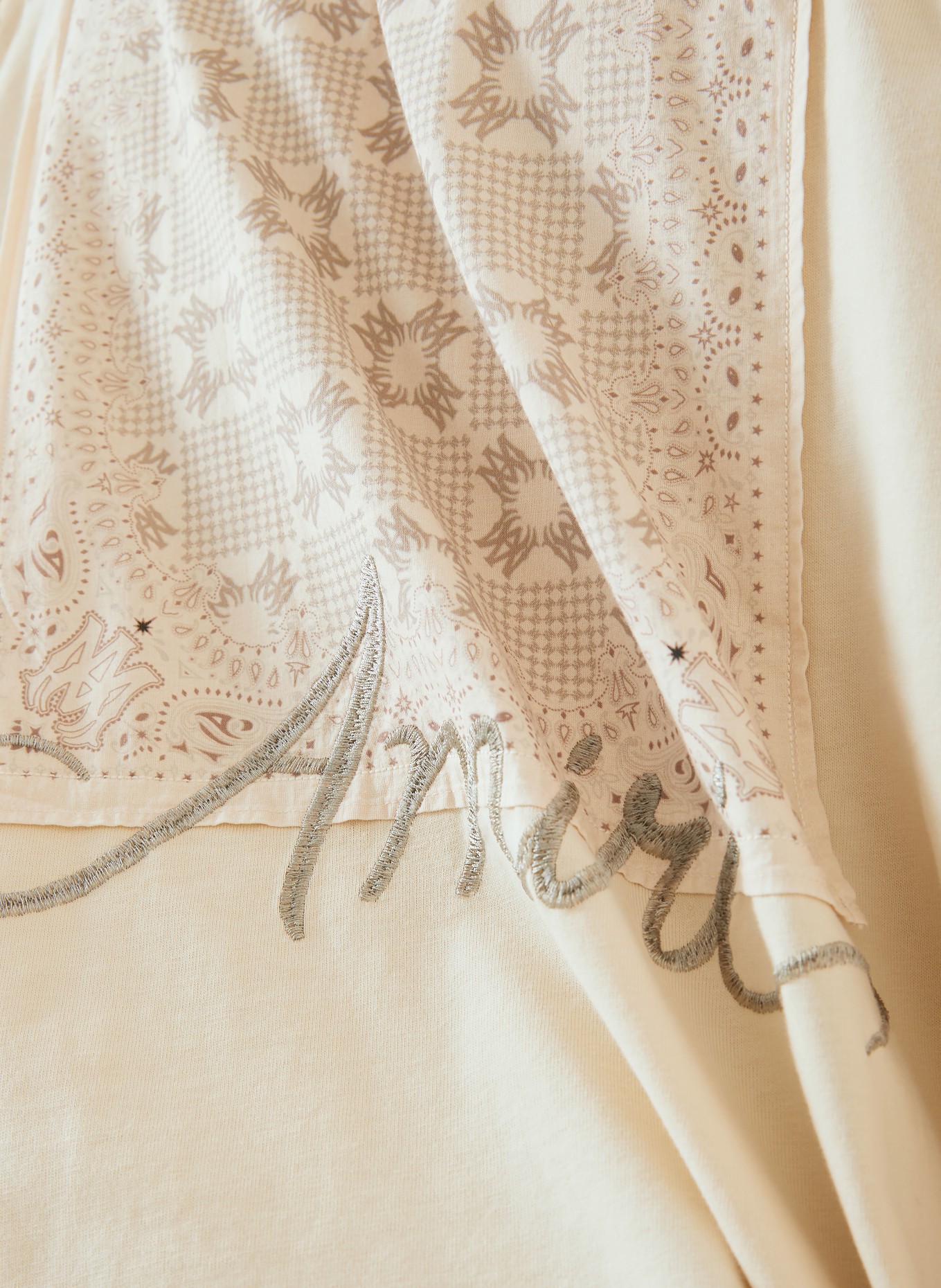 AMIRI T-Shirt: BEIGE / DUNKELGRAU