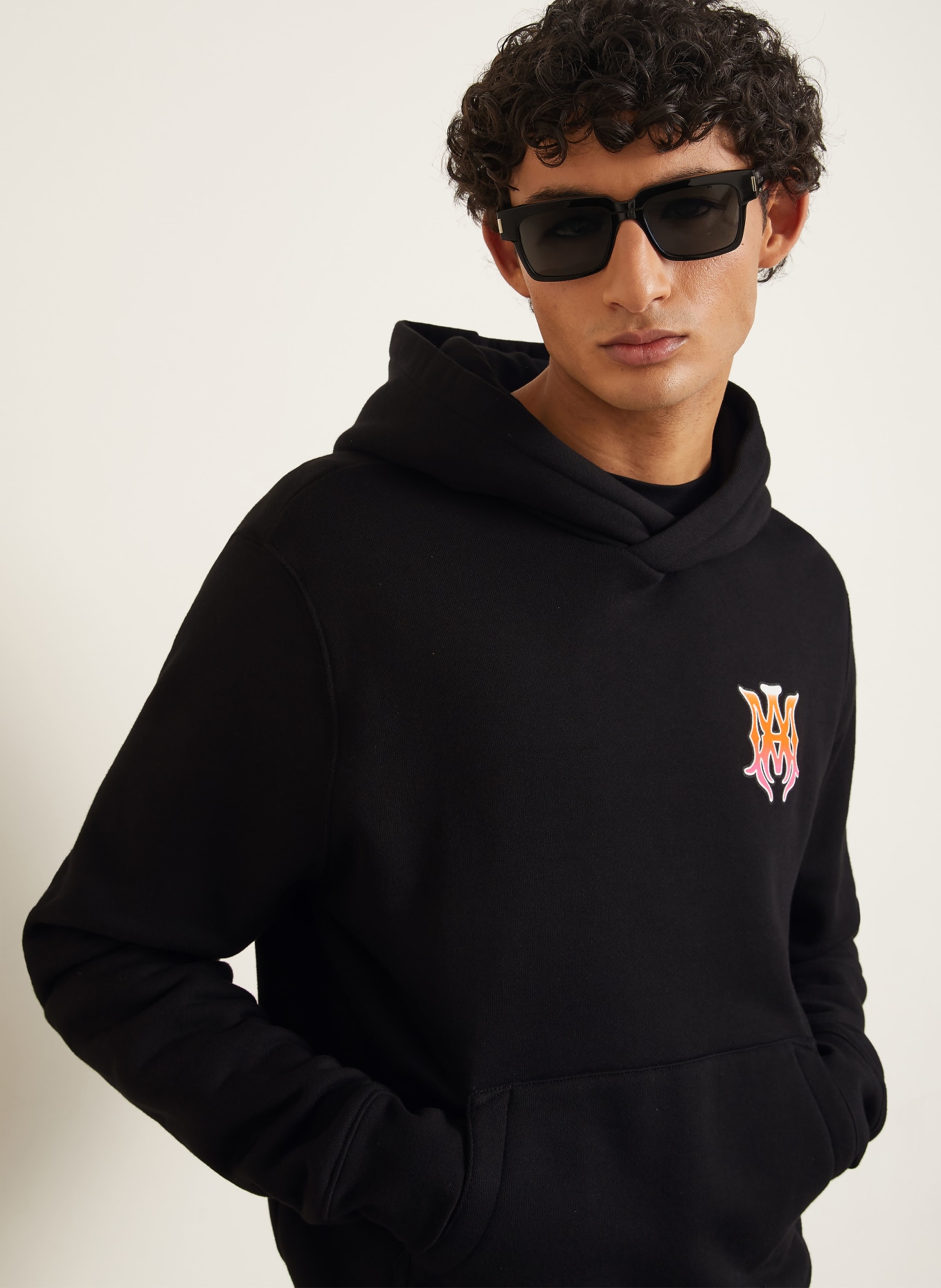 AMIRI Hoodie: SCHWARZ / PINK / NEONORANGE