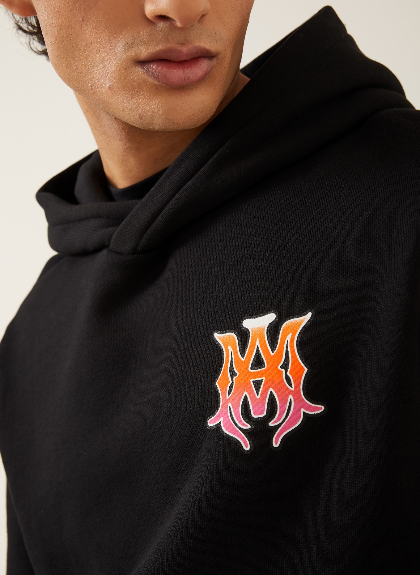 AMIRI Hoodie: SCHWARZ / PINK / NEONORANGE