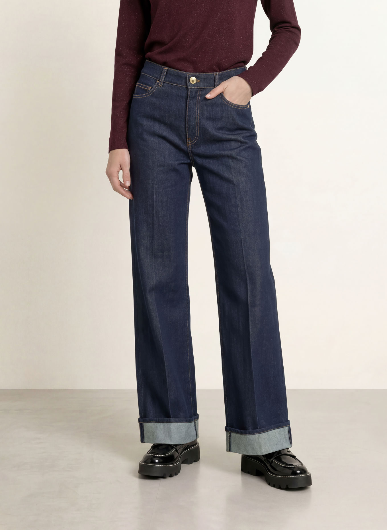 MARC CAIN Wide Leg Jeans WARRI: 357 vintage indigo