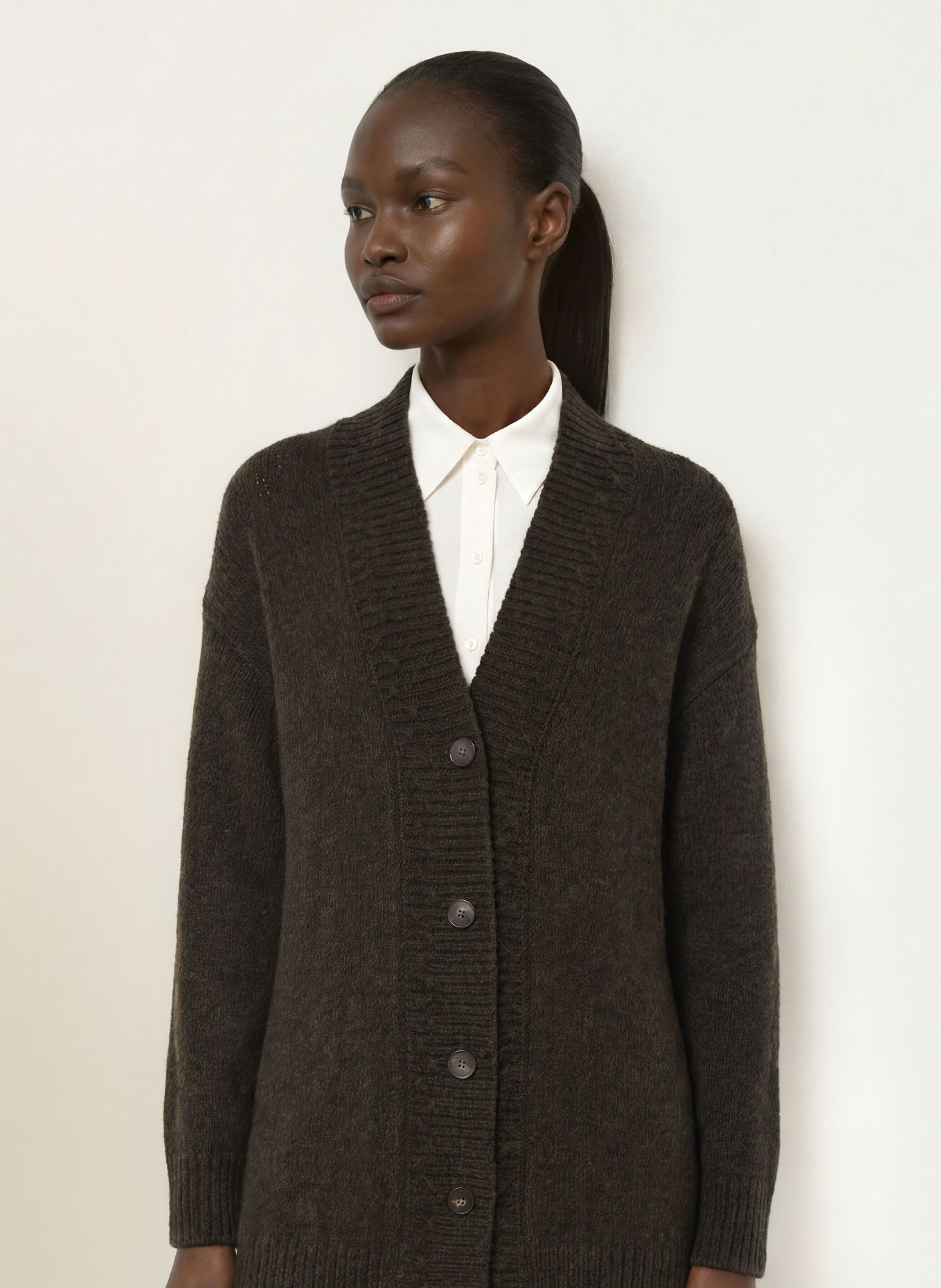 MARC CAIN Strickjacke mit Alpaka: 599 forest night new
