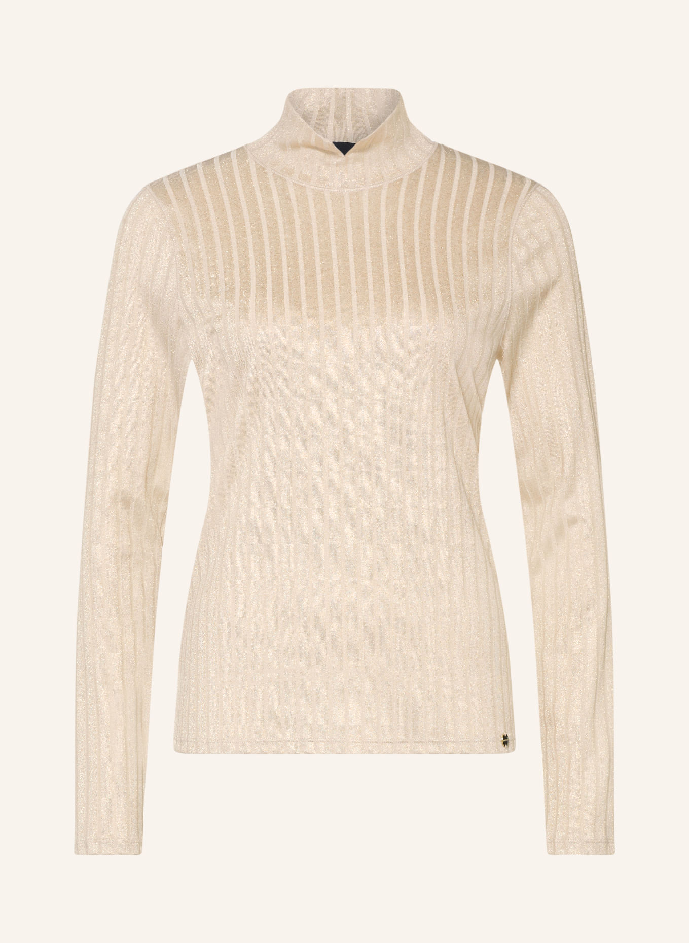 MARC CAIN Long-sleeve shirt with glitter yarn: 620 tannin