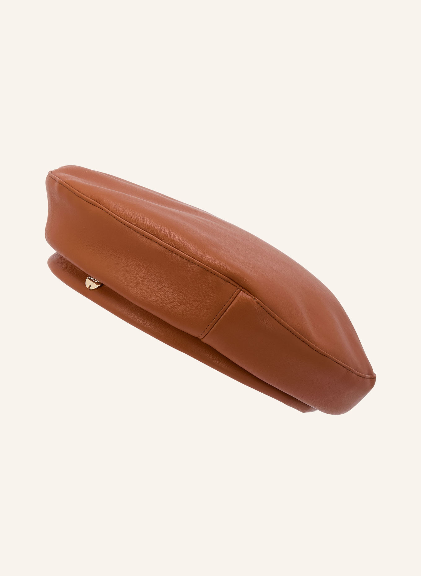 MARC CAIN Leather-look beret: 634 light hazelnut