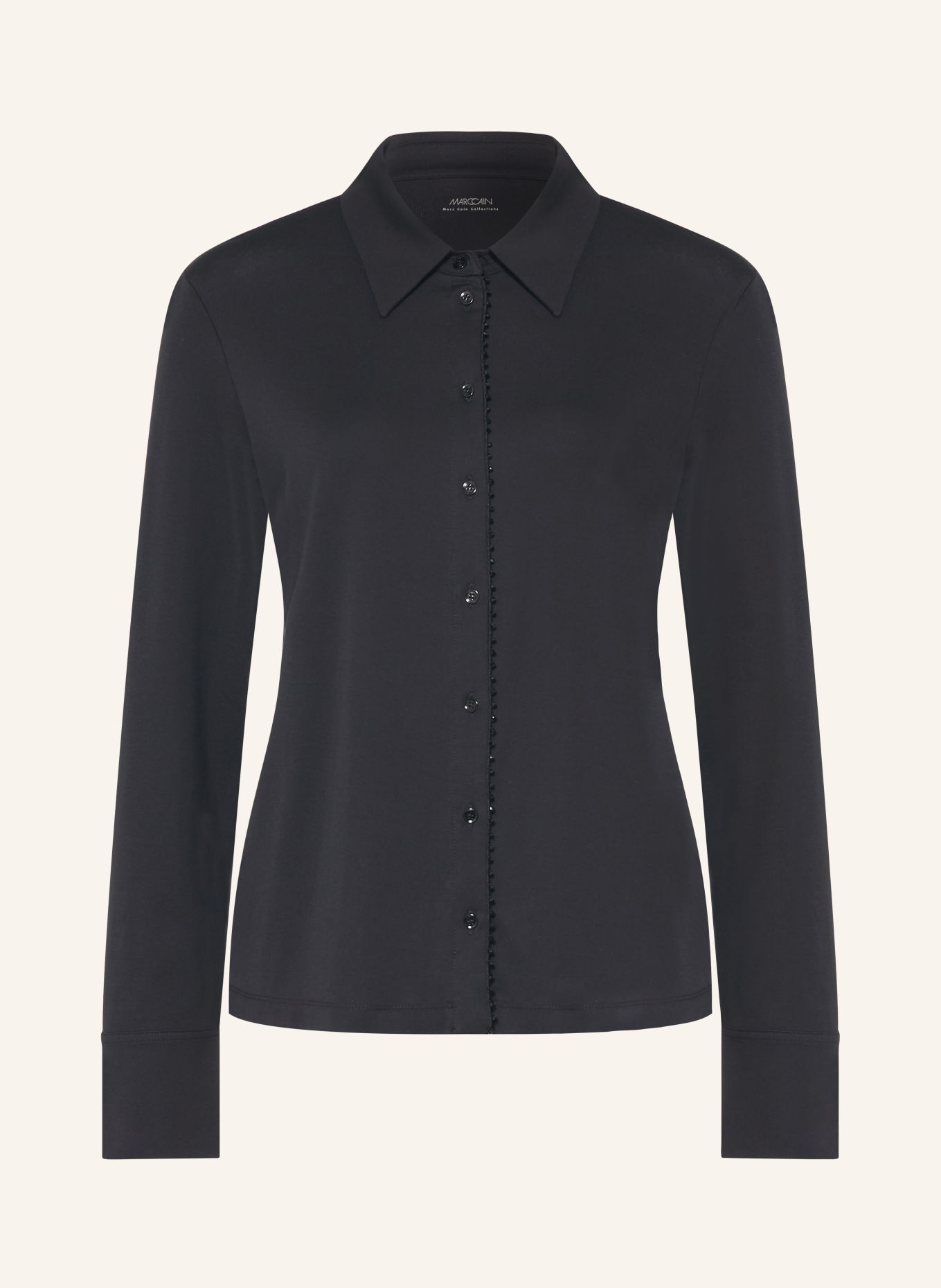 MARC CAIN Hemdbluse mit Schmucksteinen: 900 black new