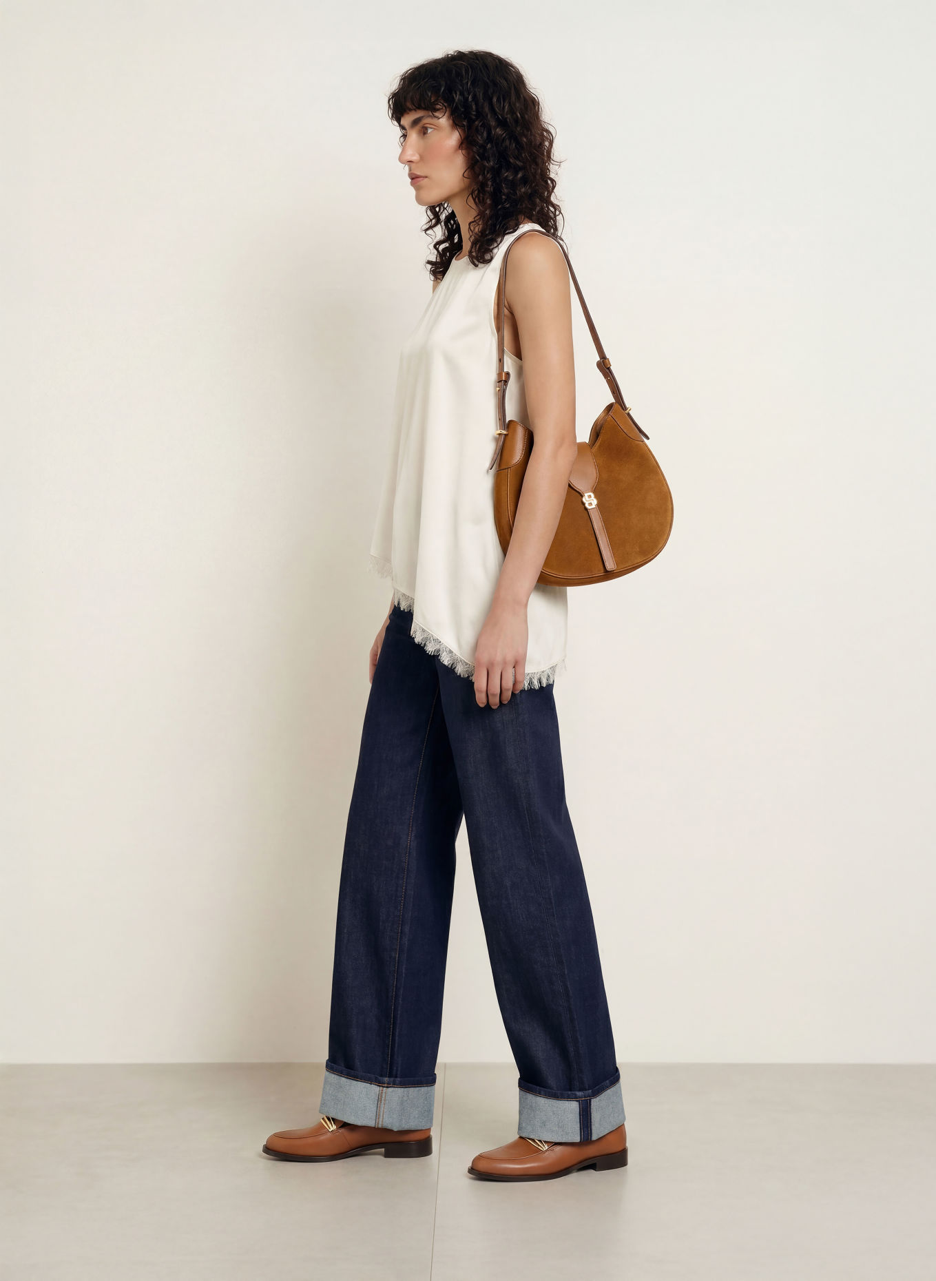 MARC CAIN Haut en satin avec dentelle: 110 off