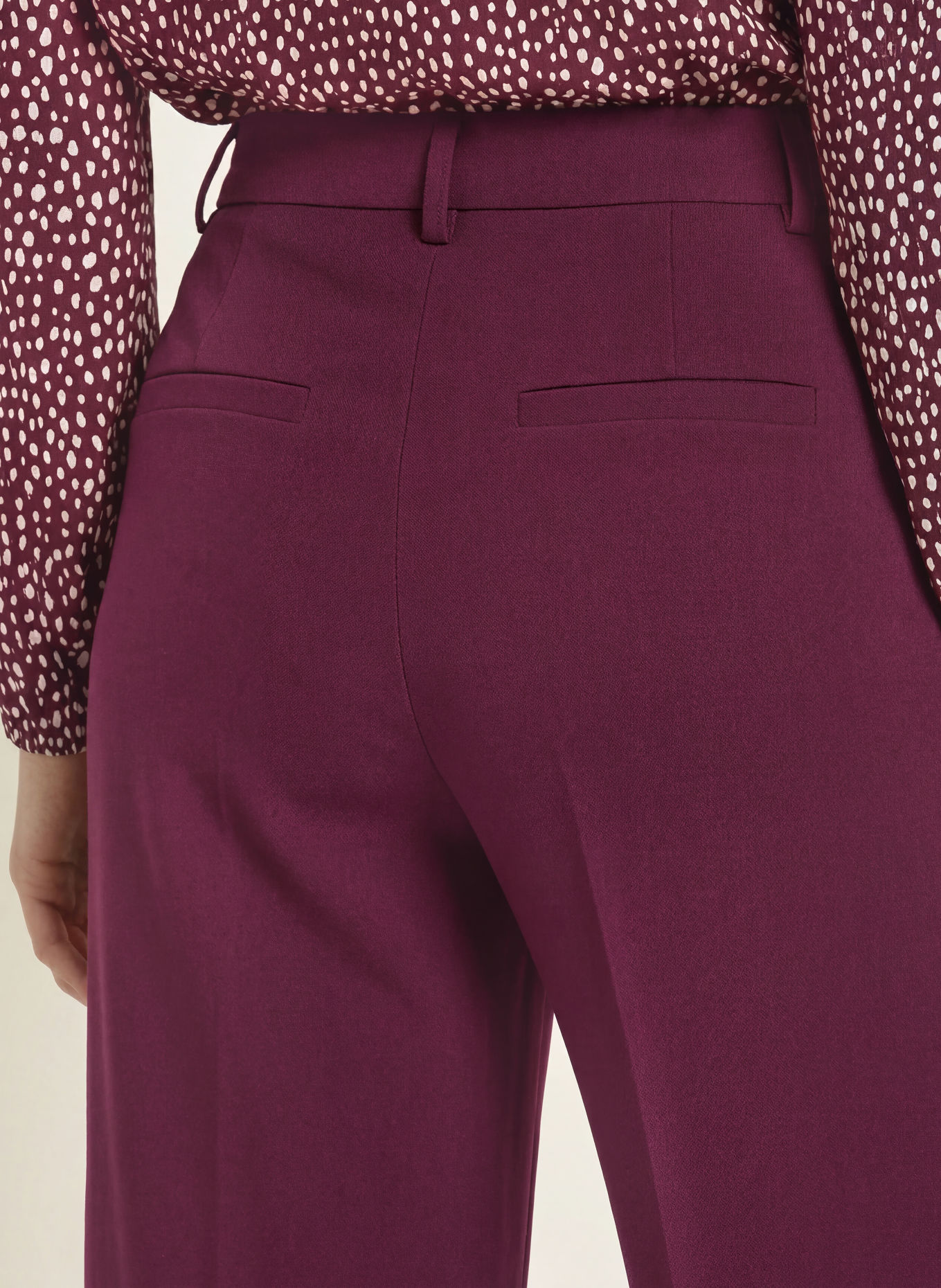 MARC CAIN WARRI wide-leg trousers: 296 winetasting