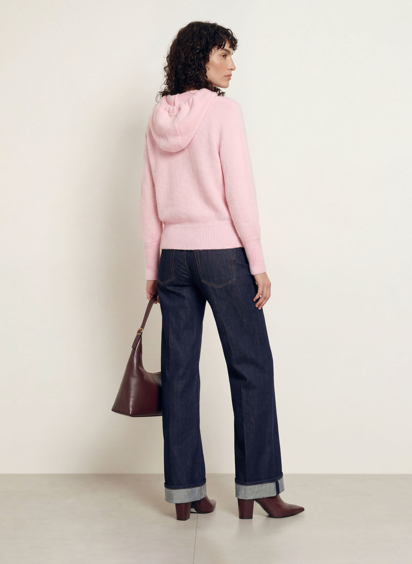 MARC CAIN Strick-Hoodie mit Alpaka: 208 chalk pink