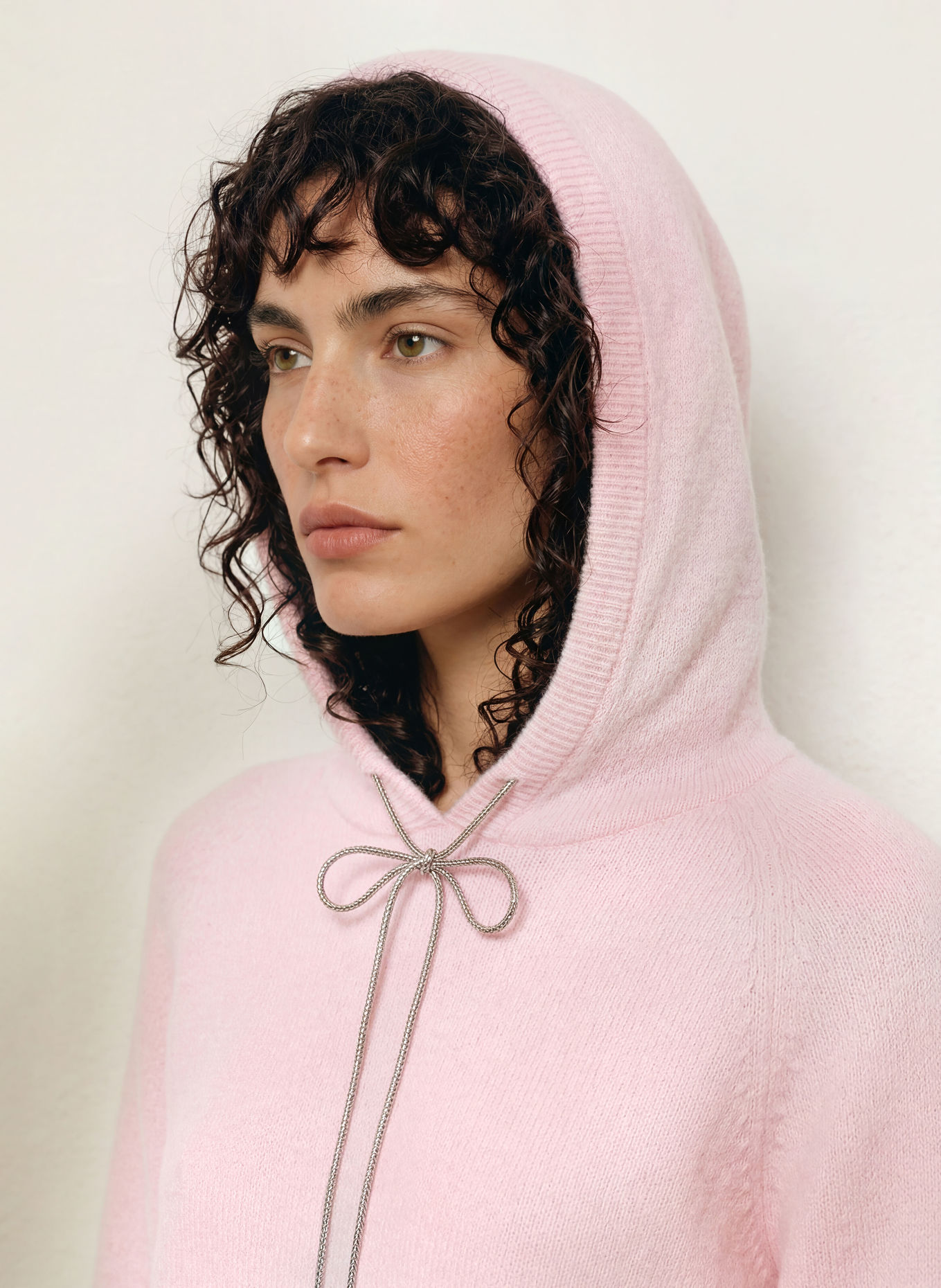 MARC CAIN Strick-Hoodie mit Alpaka: 208 chalk pink
