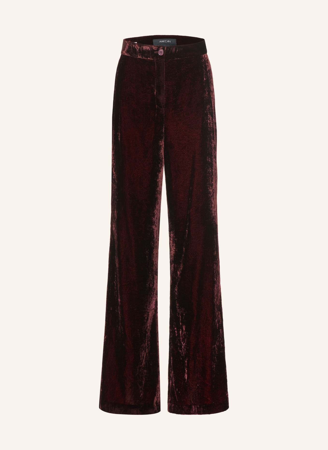 MARC CAIN Wide-leg trousers WARRI in Velvet: 296 winetasting