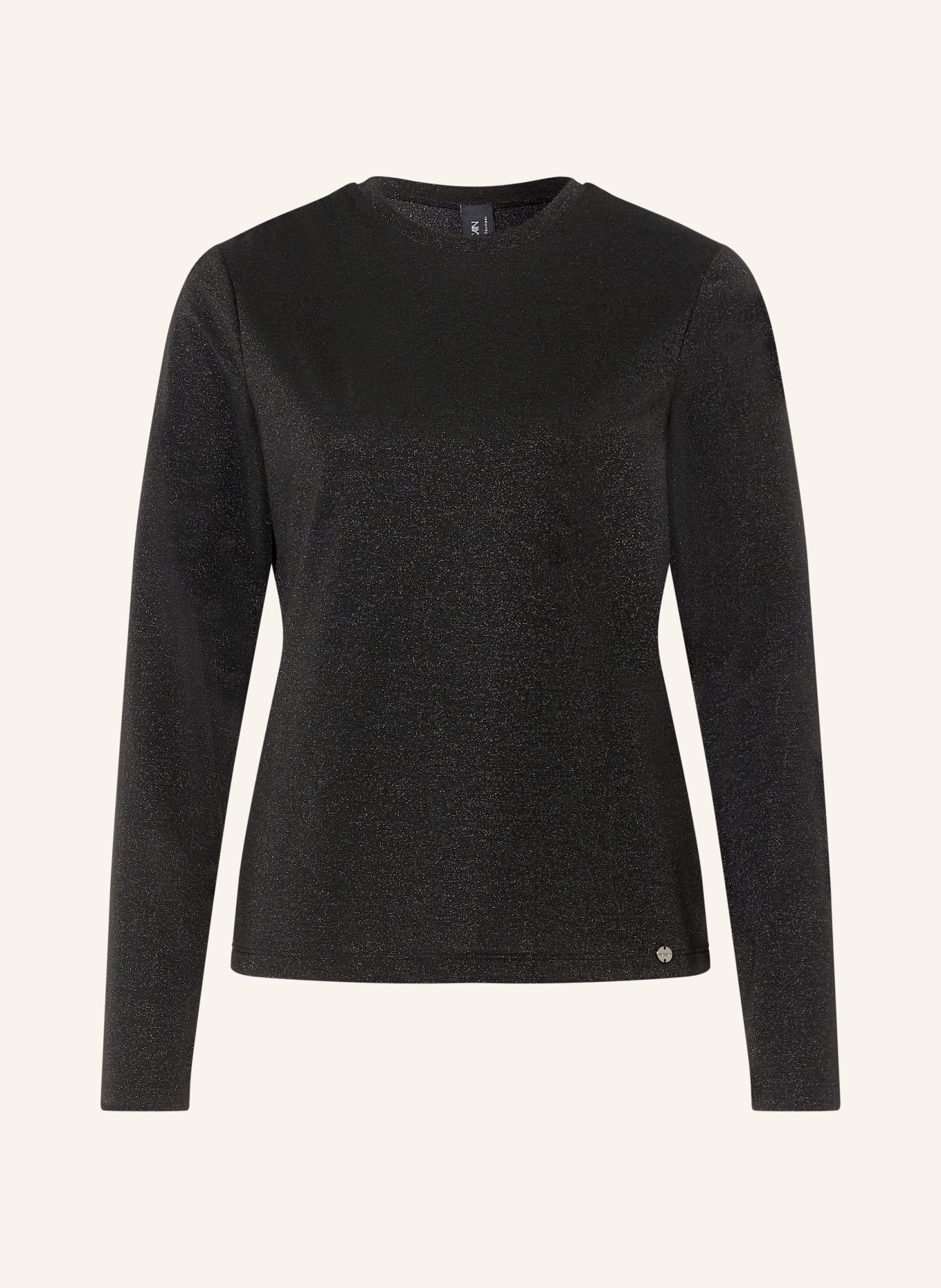 MARC CAIN Long-sleeve shirt with glitter yarn: 900 black new