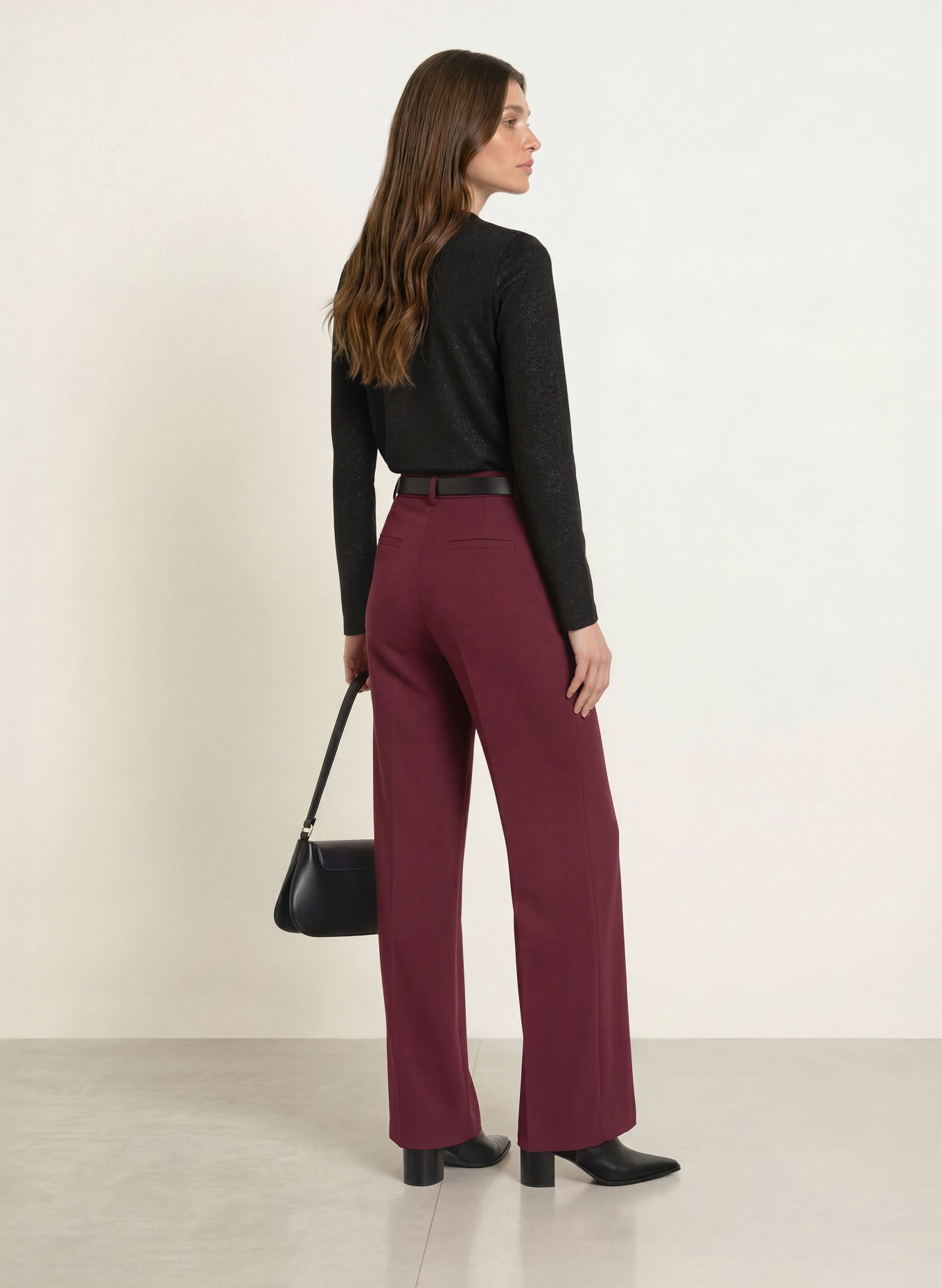 MARC CAIN Long-sleeve shirt with glitter yarn: 900 black new