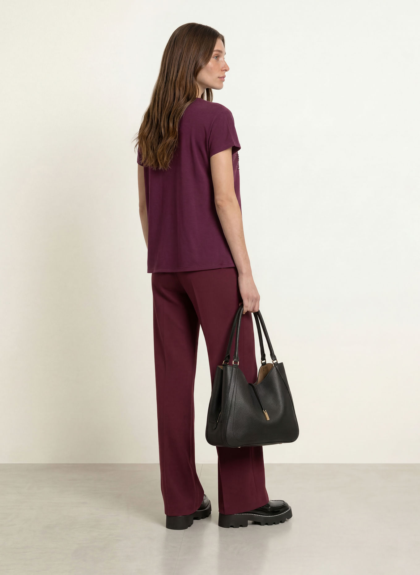 MARC CAIN T-shirt à paillettes et strass: 296 winetasting