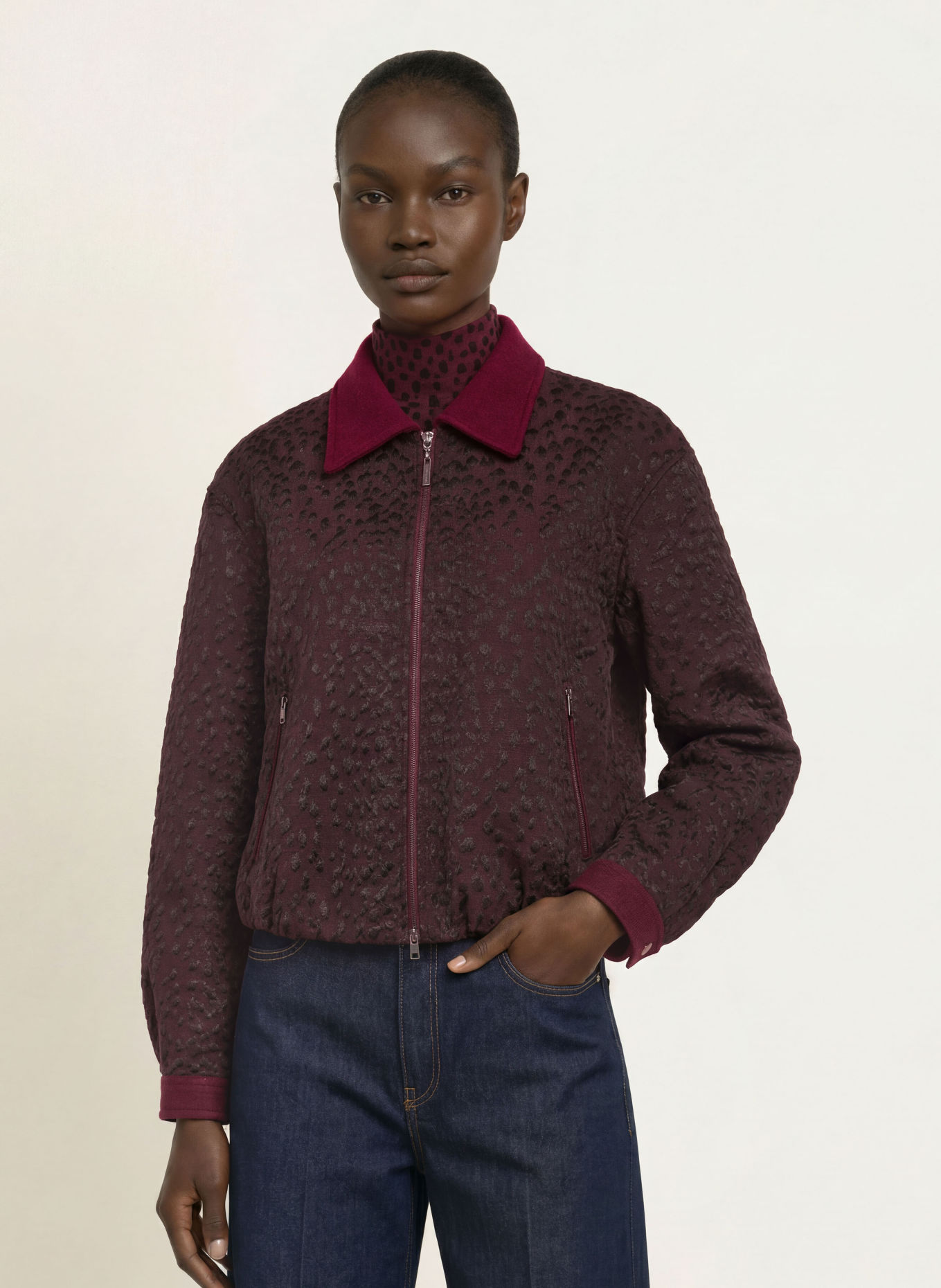 MARC CAIN Jacquard-Blouson: 296 winetasting