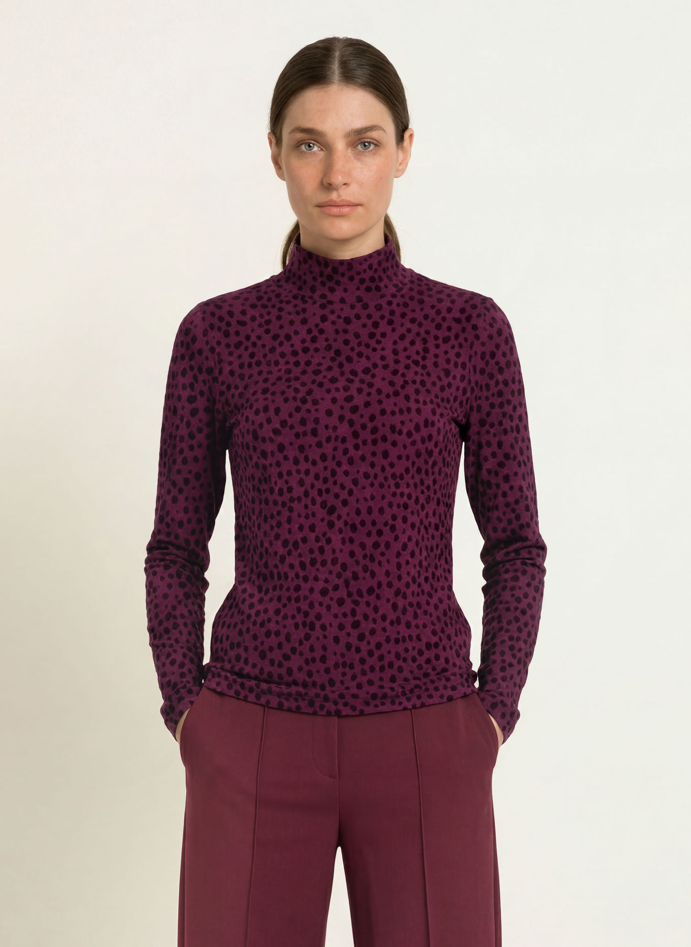 MARC CAIN Long-sleeve shirt: 296 winetasting
