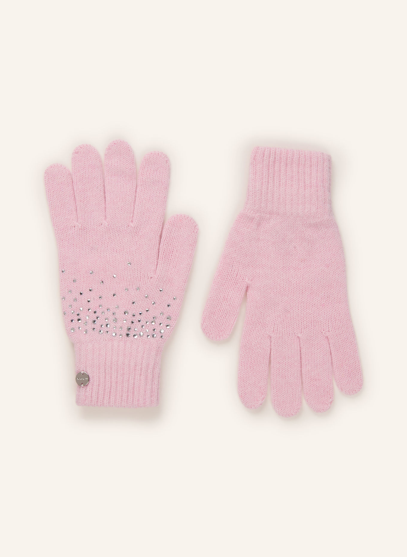 MARC CAIN Gloves with gemstones: 208 chalk pink