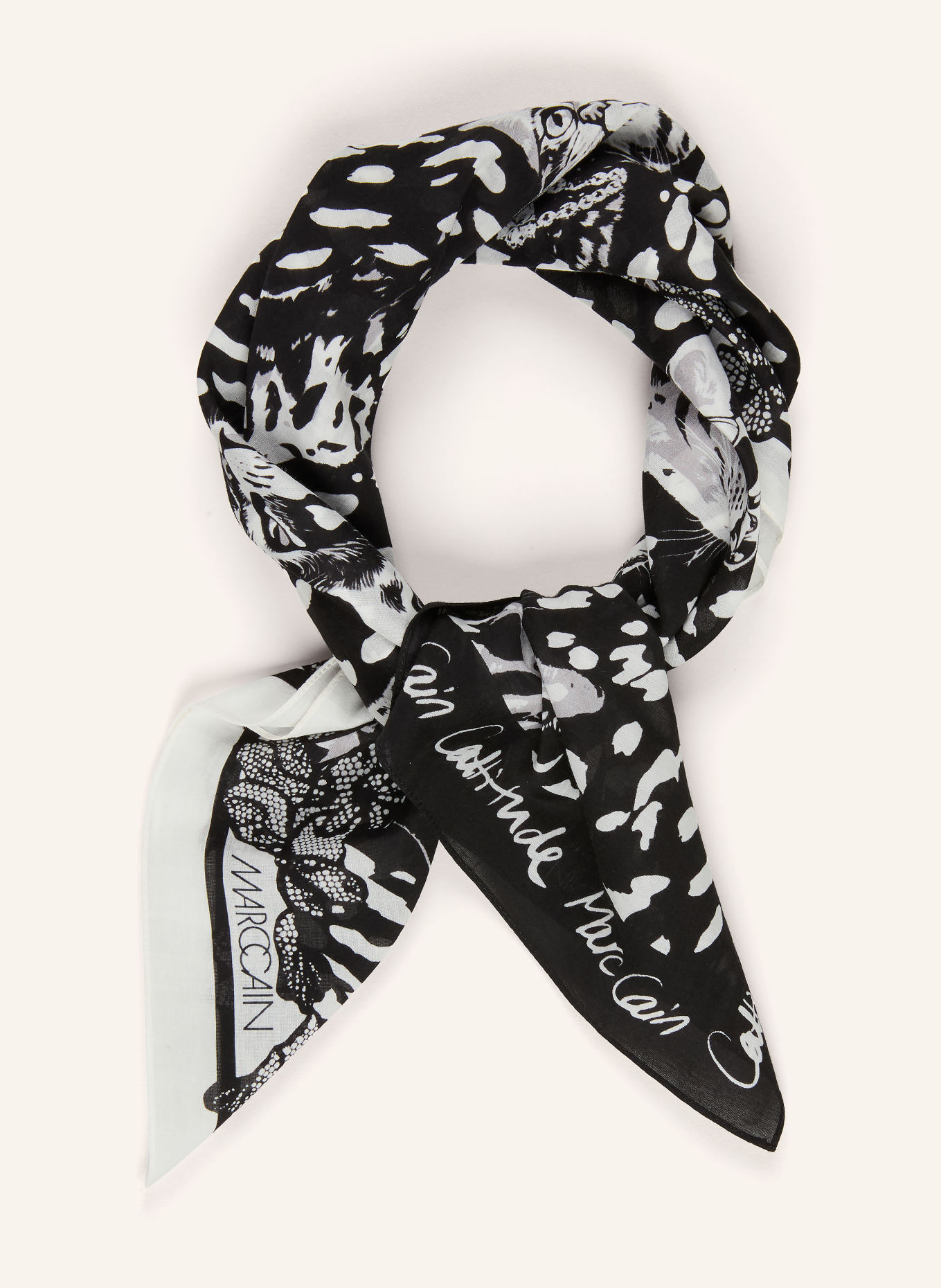 MARC CAIN Scarf: 910 black and white