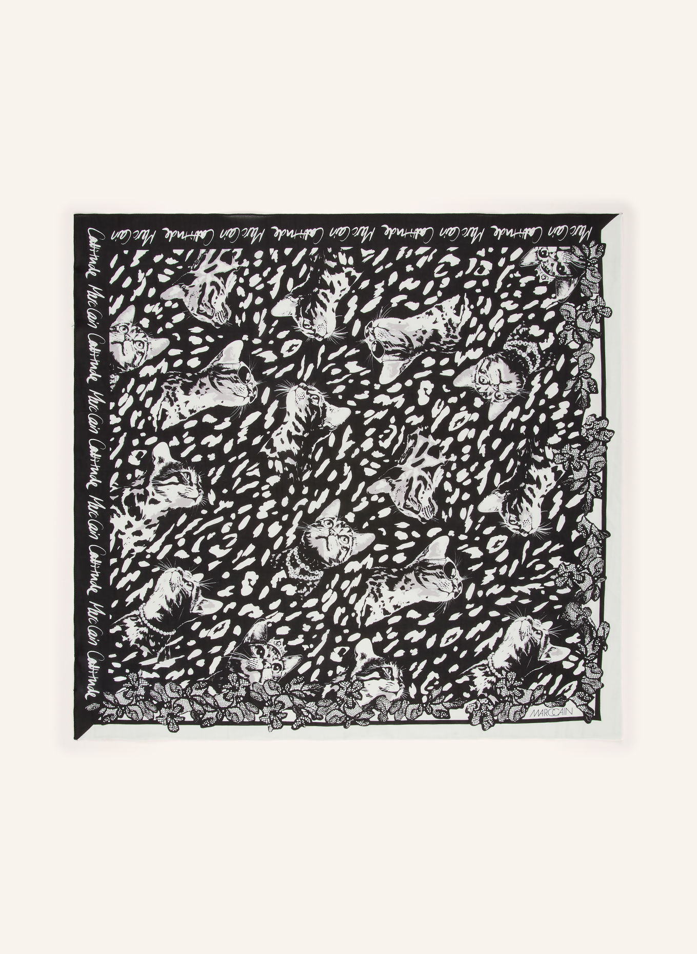 MARC CAIN Scarf: 910 black and white