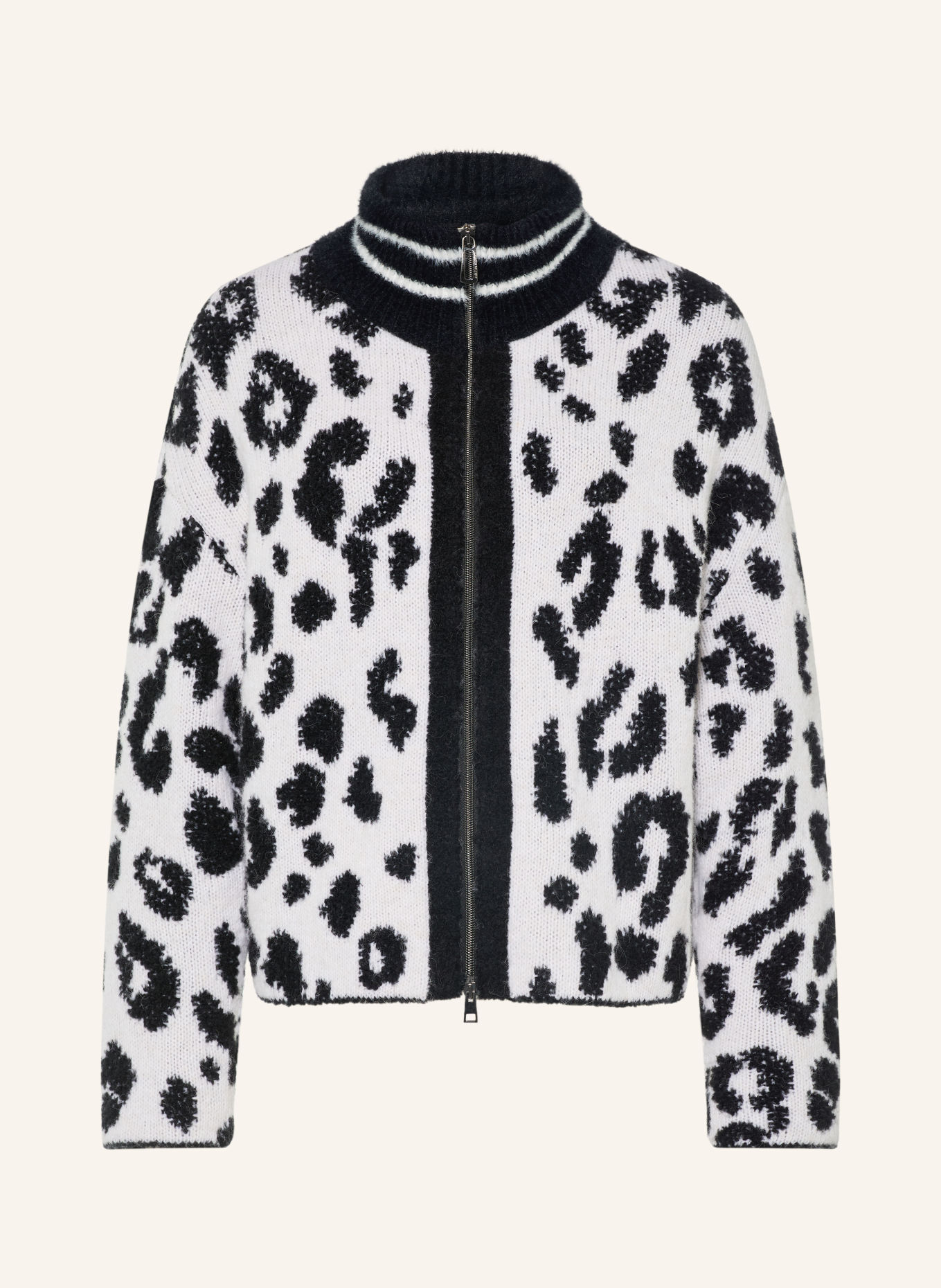 MARC CAIN Strickjacke mit Alpaka: 910 black and white