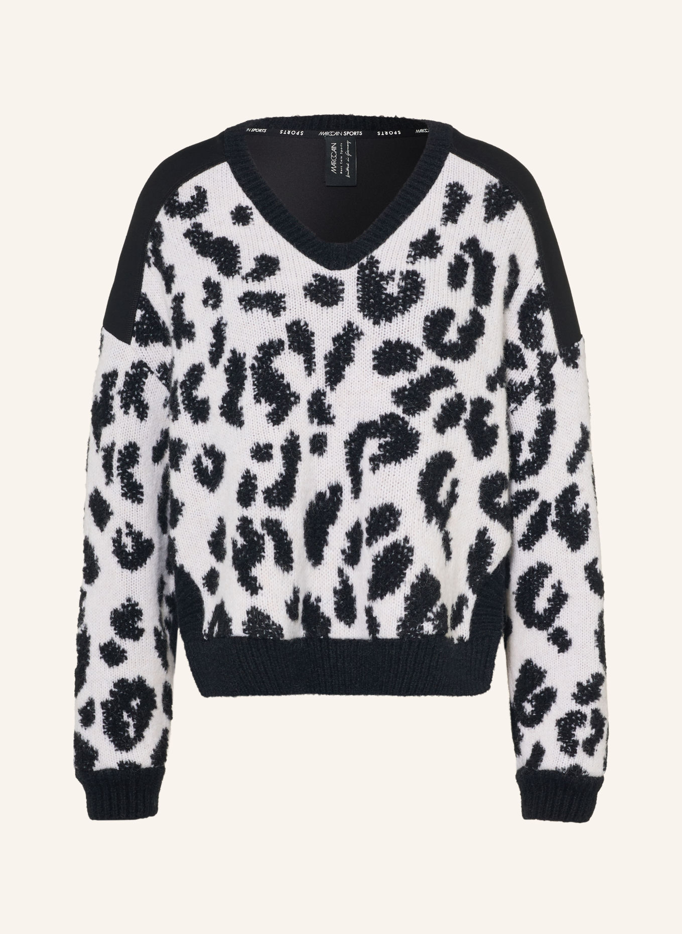MARC CAIN Tröjor i materialblandning med alpacka: 910 black and white