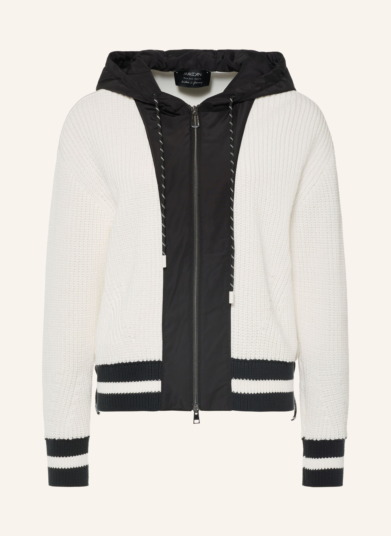 MARC CAIN Vest van verschillende materialen: 190 white and black
