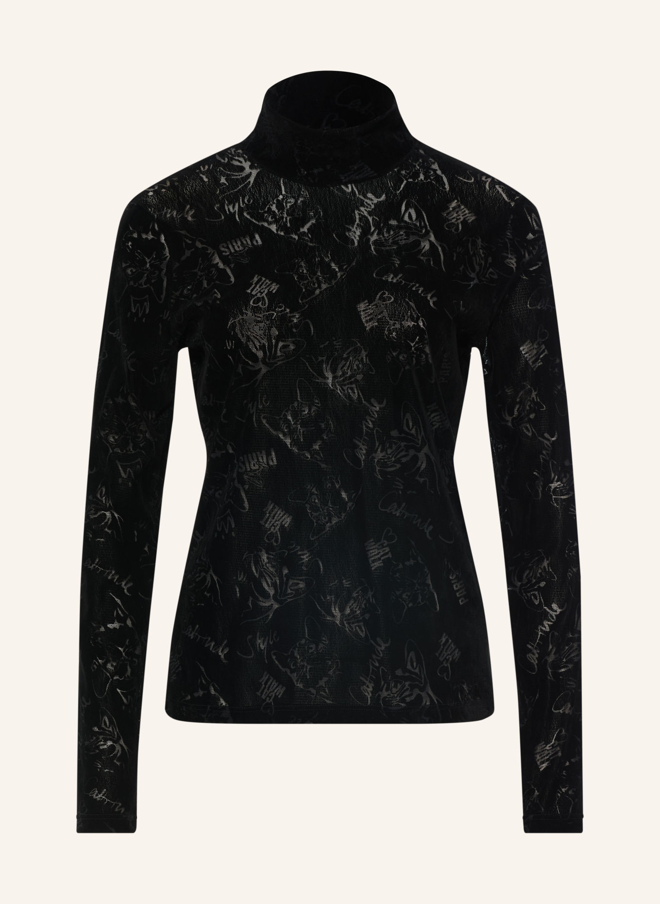 MARC CAIN Haut à manches longues en velours: 900 black new