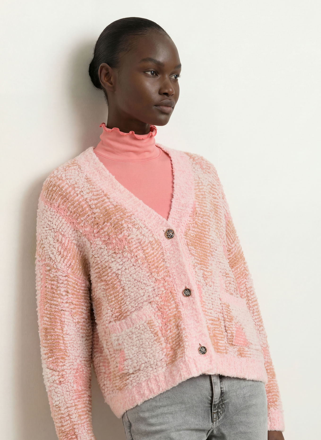 MARC CAIN Strickjacke mit Alpaka: 651 tawny birch