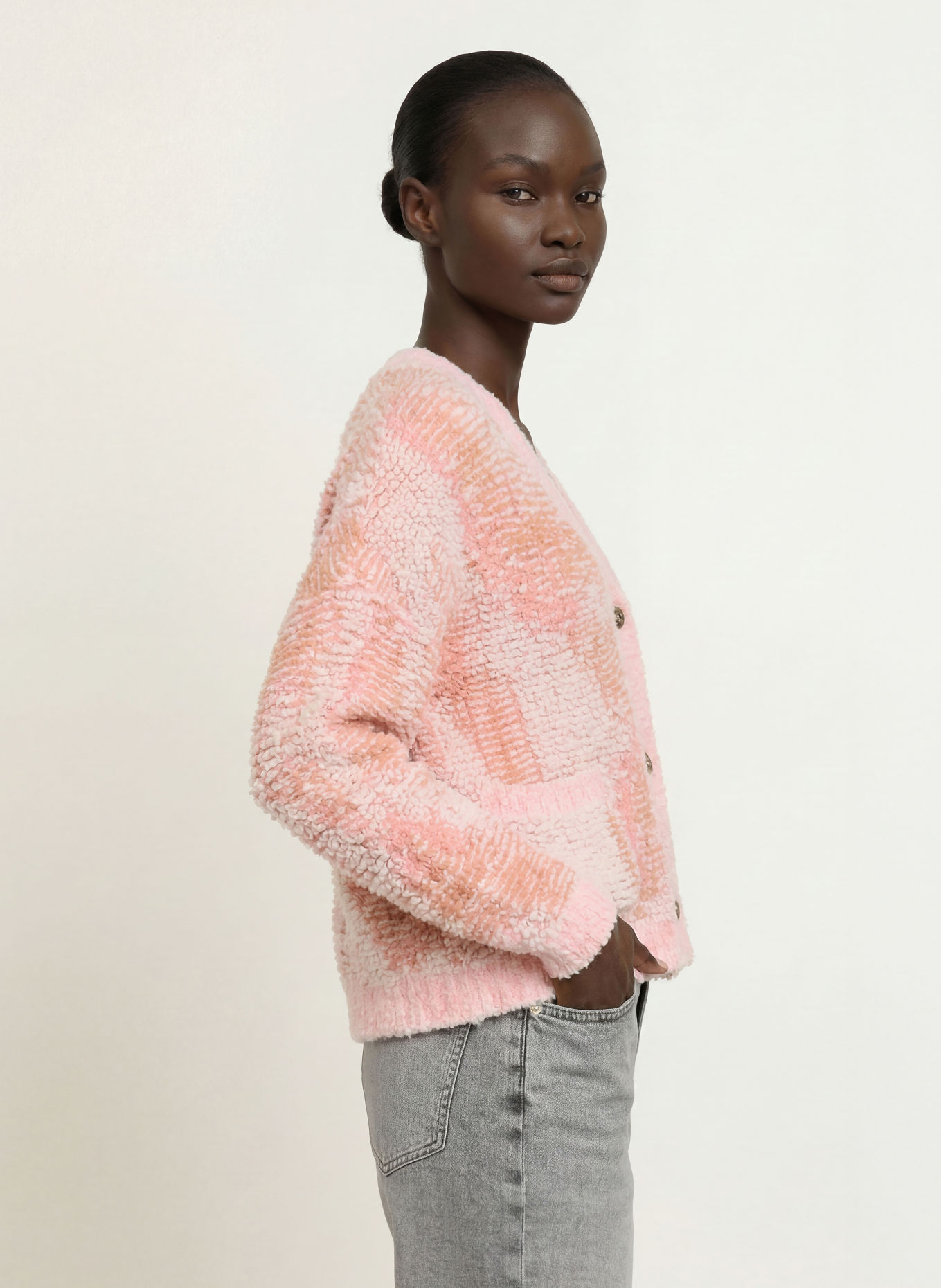 MARC CAIN Strickjacke mit Alpaka: 651 tawny birch