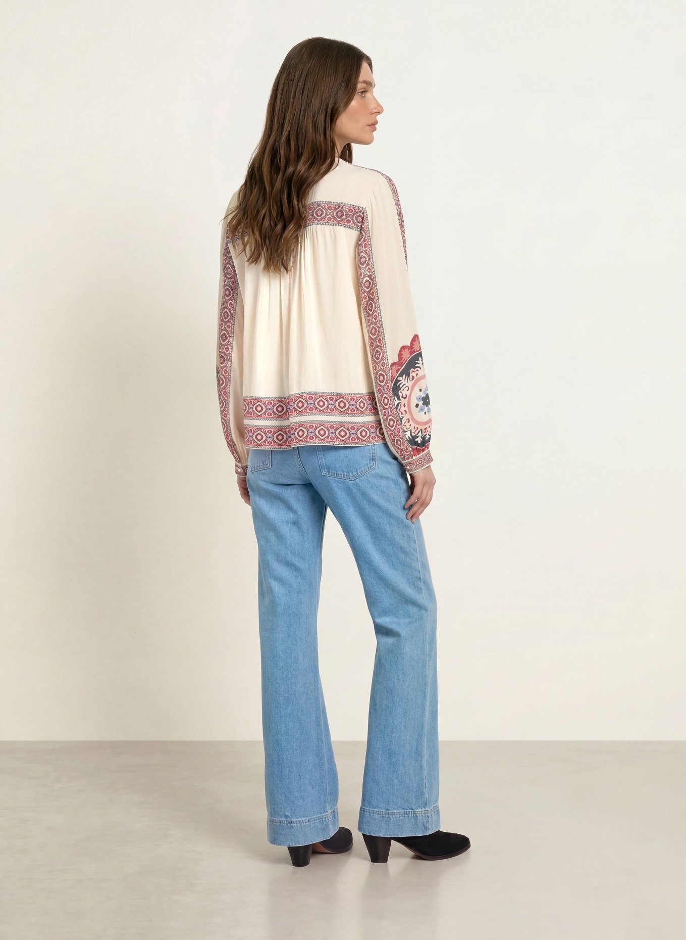 ba&sh Bluse VALDA: ECRU / DUNKELROT / BLAU