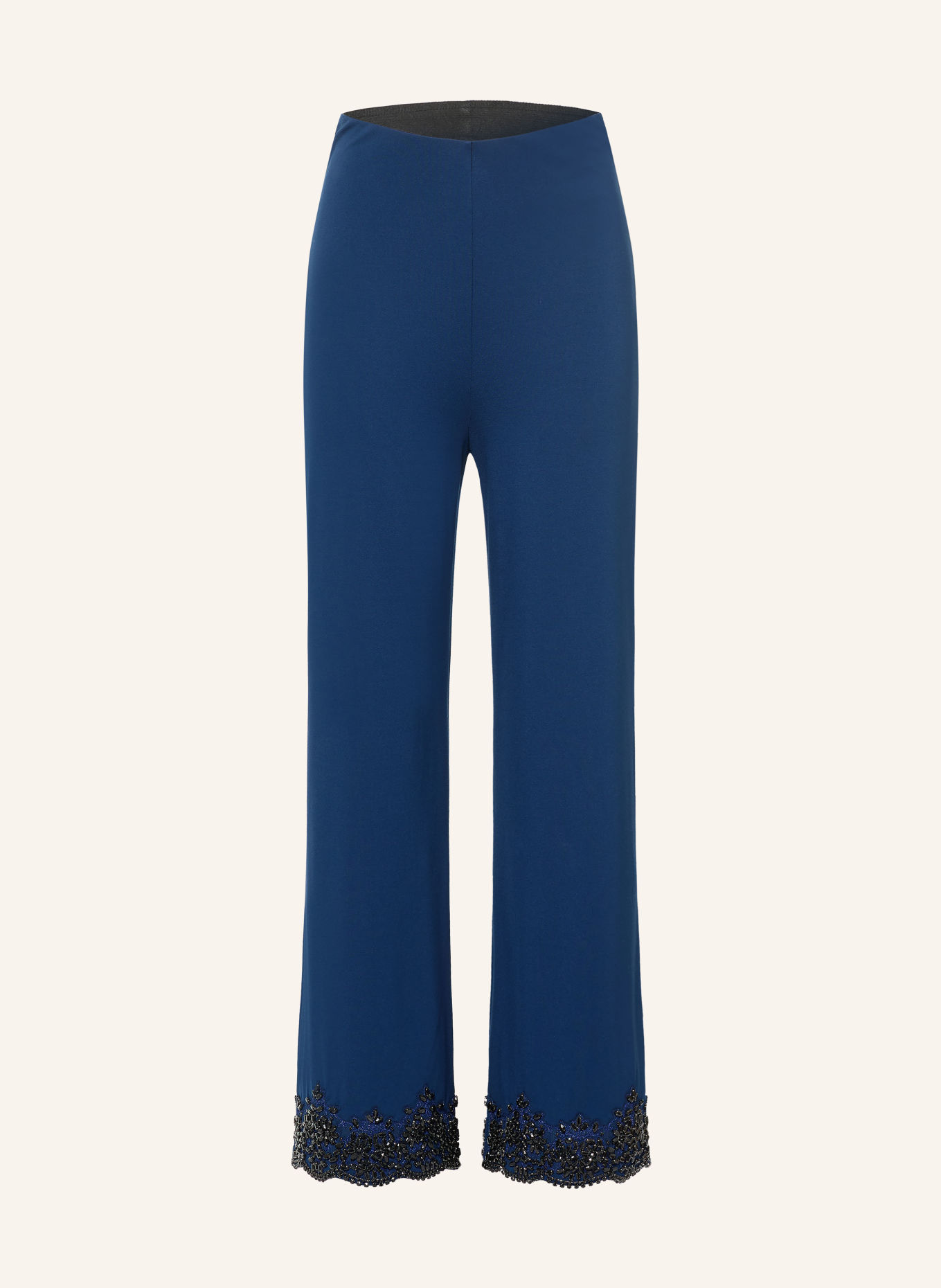 MARC CAIN Marlenehose WELKOM aus Jersey mit Schmucksteinen: 393 pageant blue
