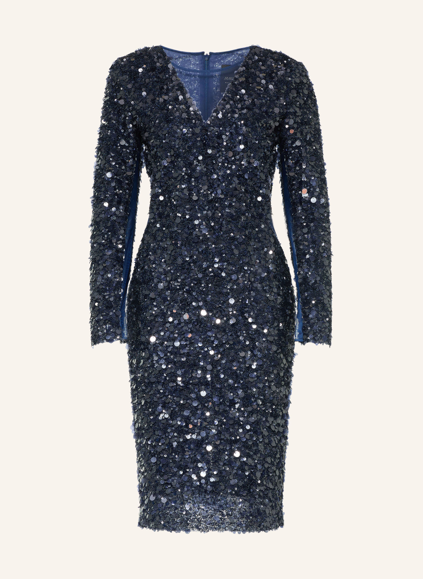 MARC CAIN Cocktailkleid mit Pailletten: 393 pageant blue