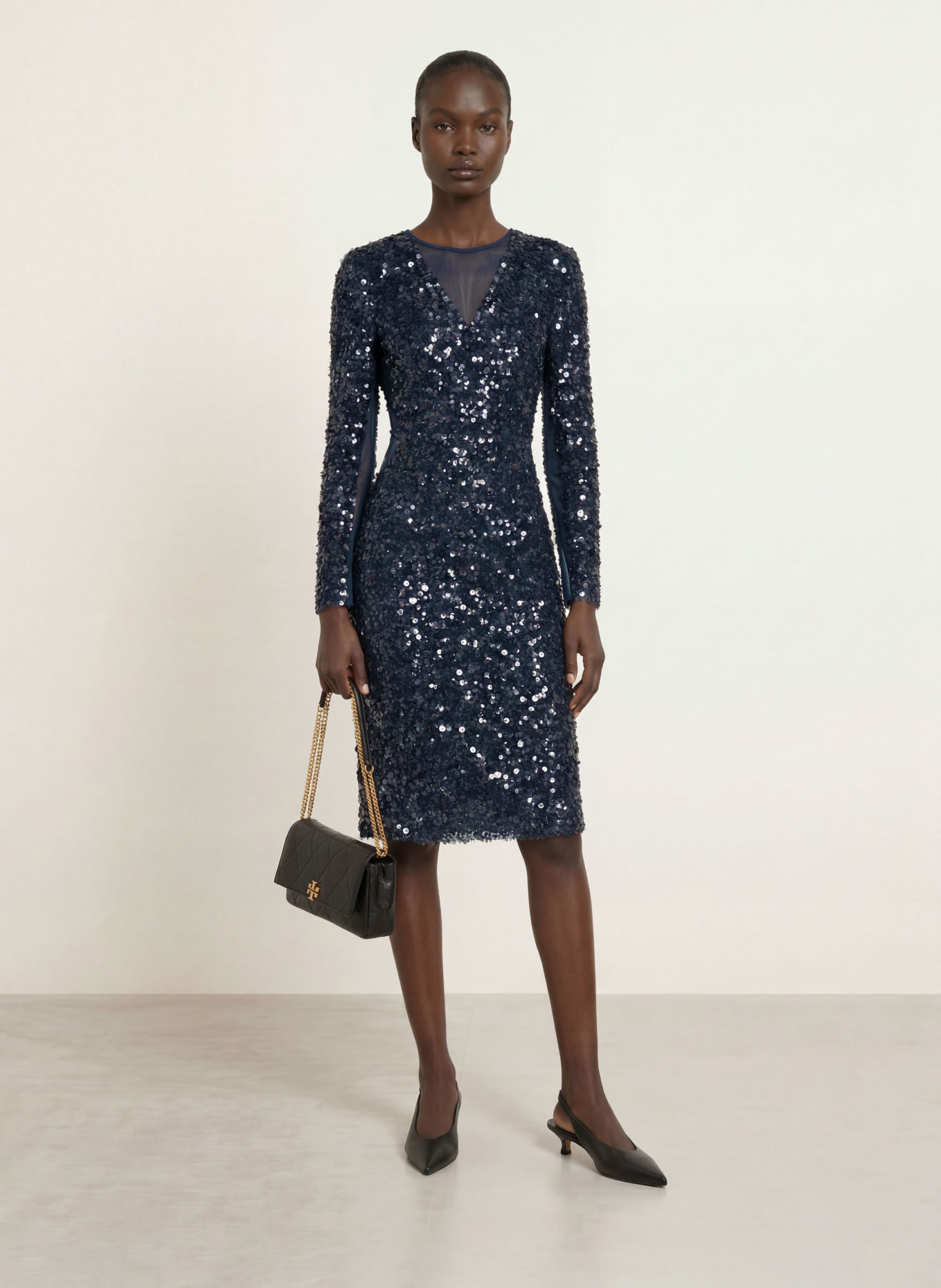 MARC CAIN Cocktailkleid mit Pailletten: 393 pageant blue