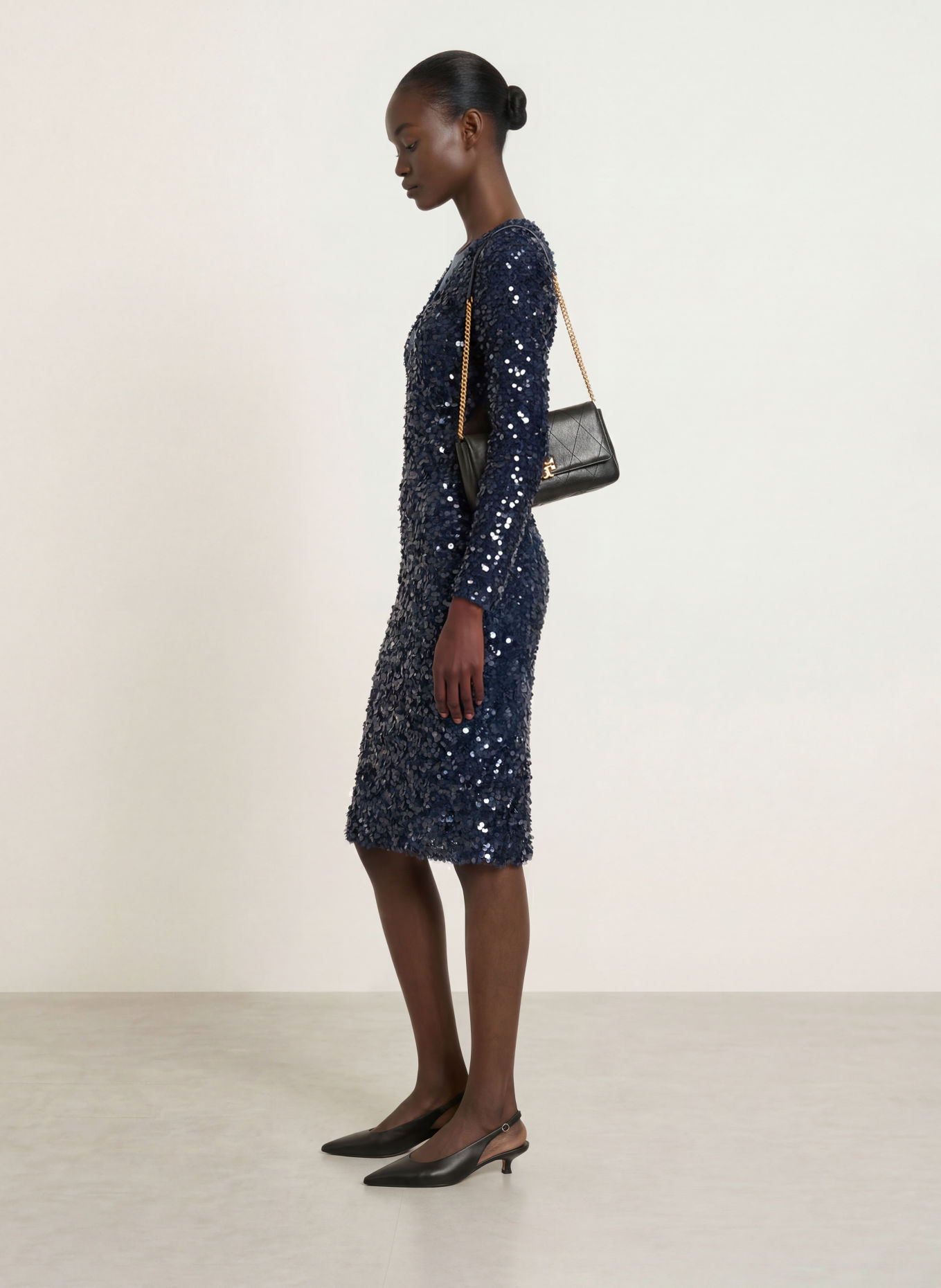 MARC CAIN Cocktailkleid mit Pailletten: 393 pageant blue